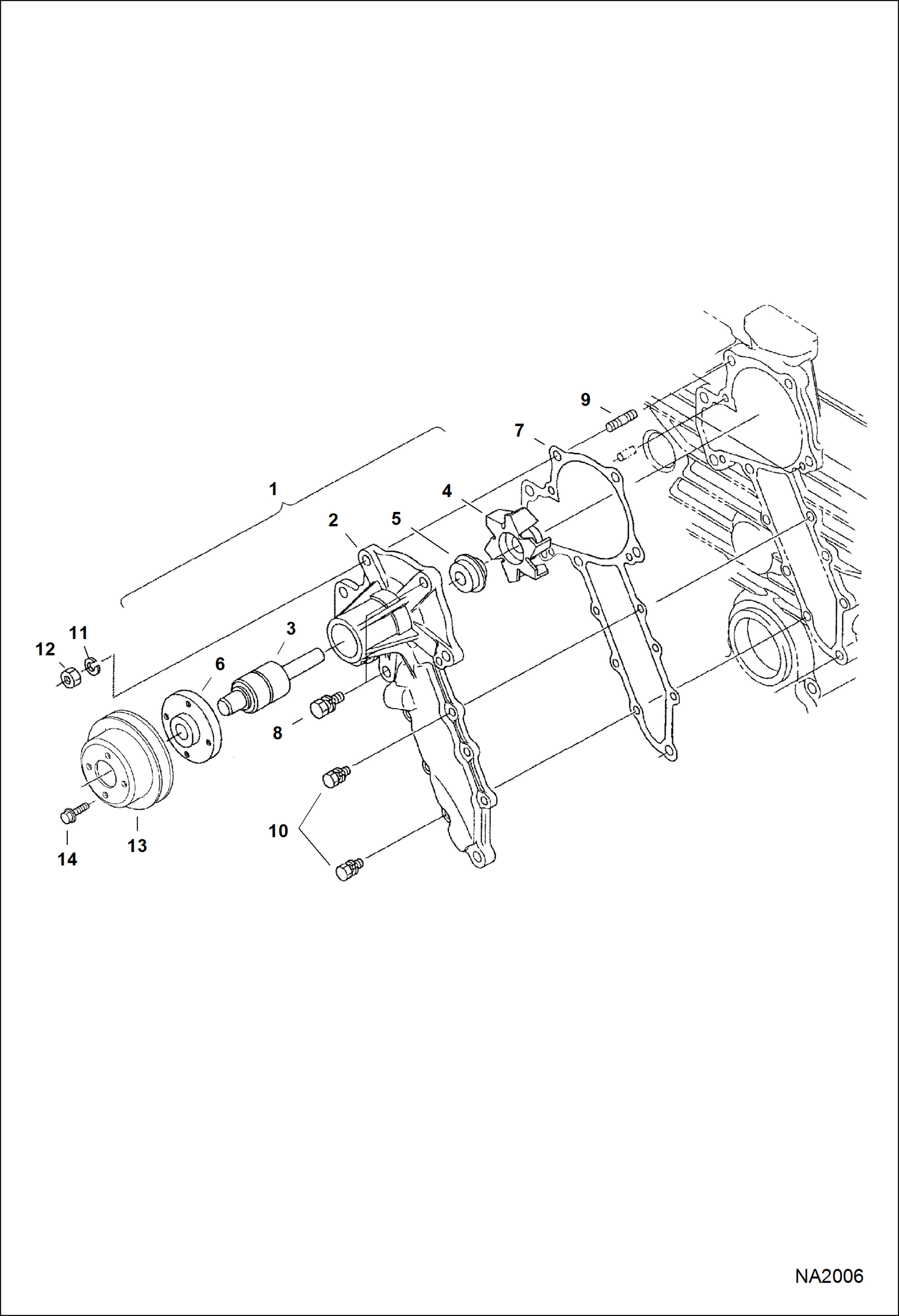 Схема запчастей Bobcat E32 - WATER PUMP POWER UNIT