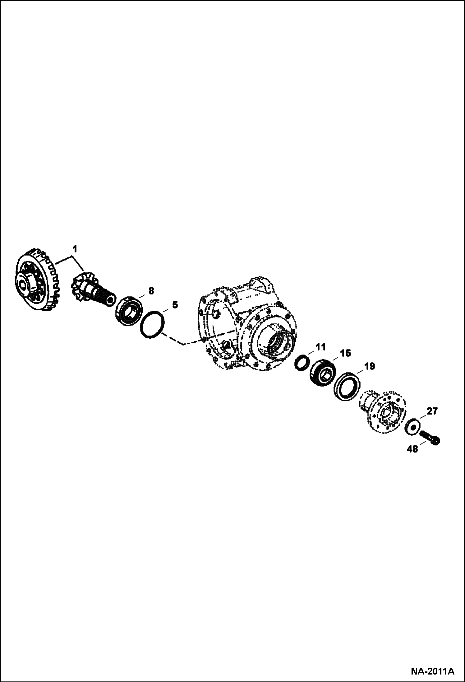 Схема запчастей Bobcat WL440 - FRONT AXLE (Center Housing) DRIVE TRAIN