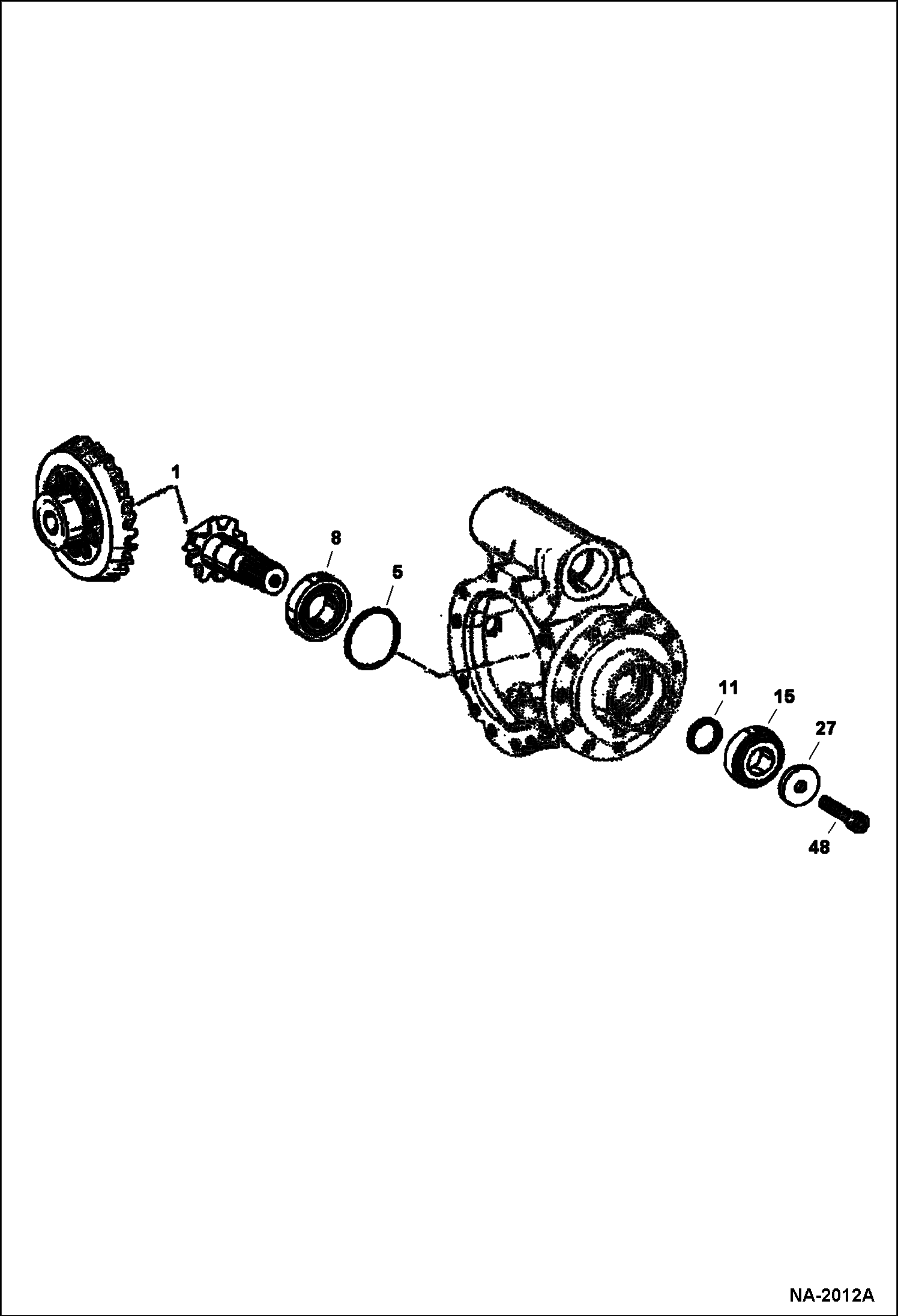 Схема запчастей Bobcat WL440 - REAR AXLE (Center Housing) DRIVE TRAIN