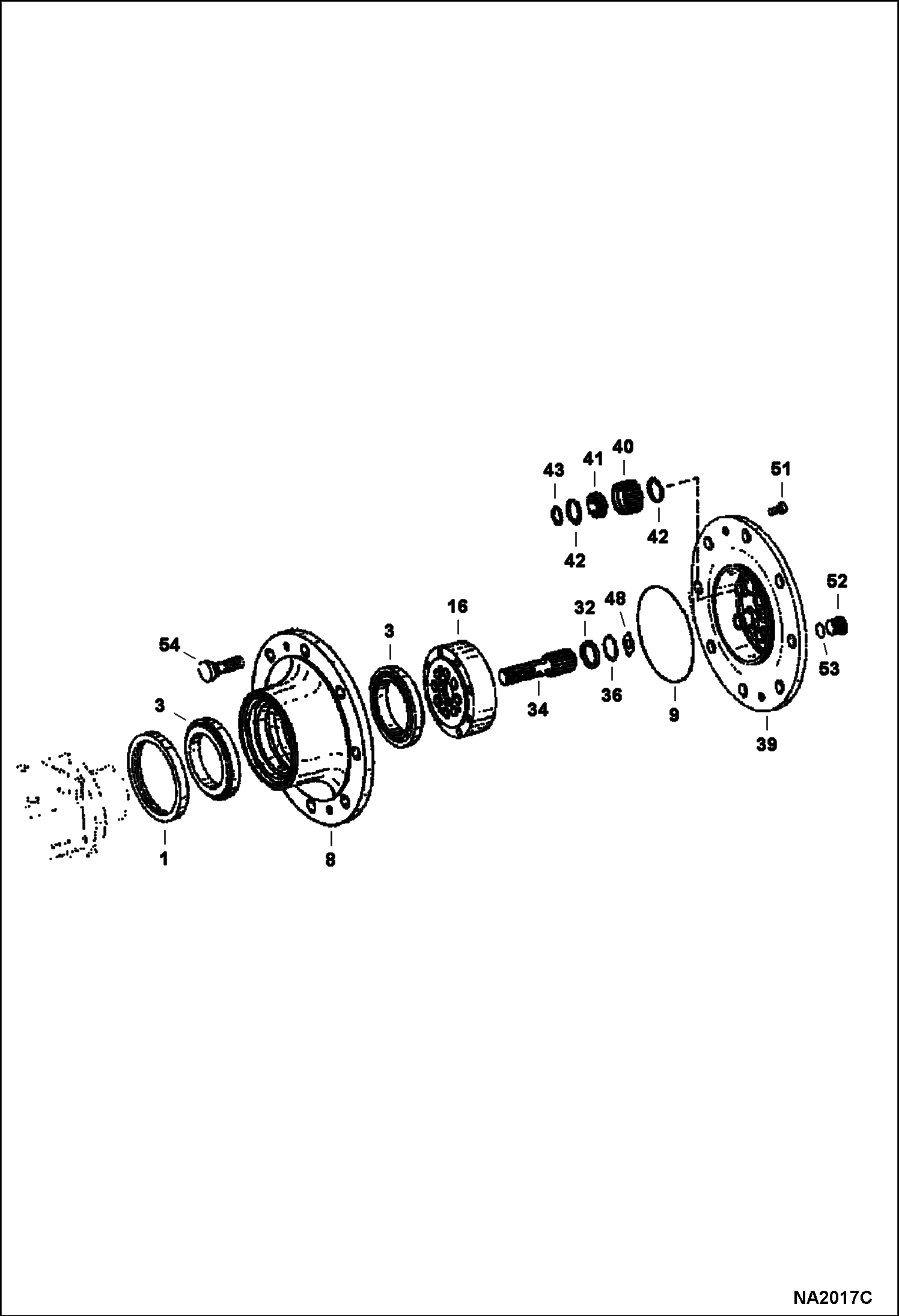 Схема запчастей Bobcat WL350 - DRIVE HUBS DRIVE TRAIN