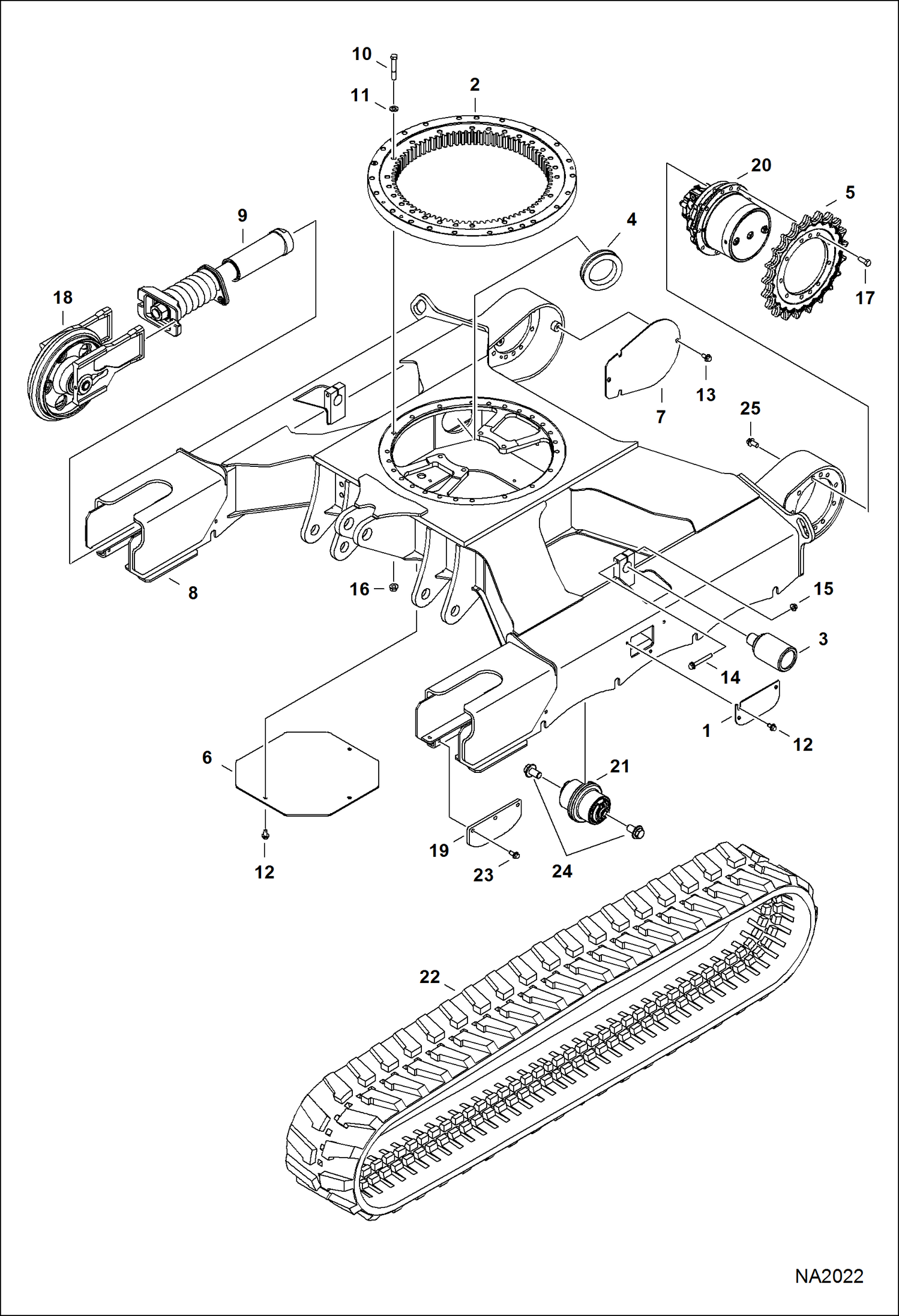 Схема запчастей Bobcat E35 - UNDERCARRIAGE UNDERCARRIAGE