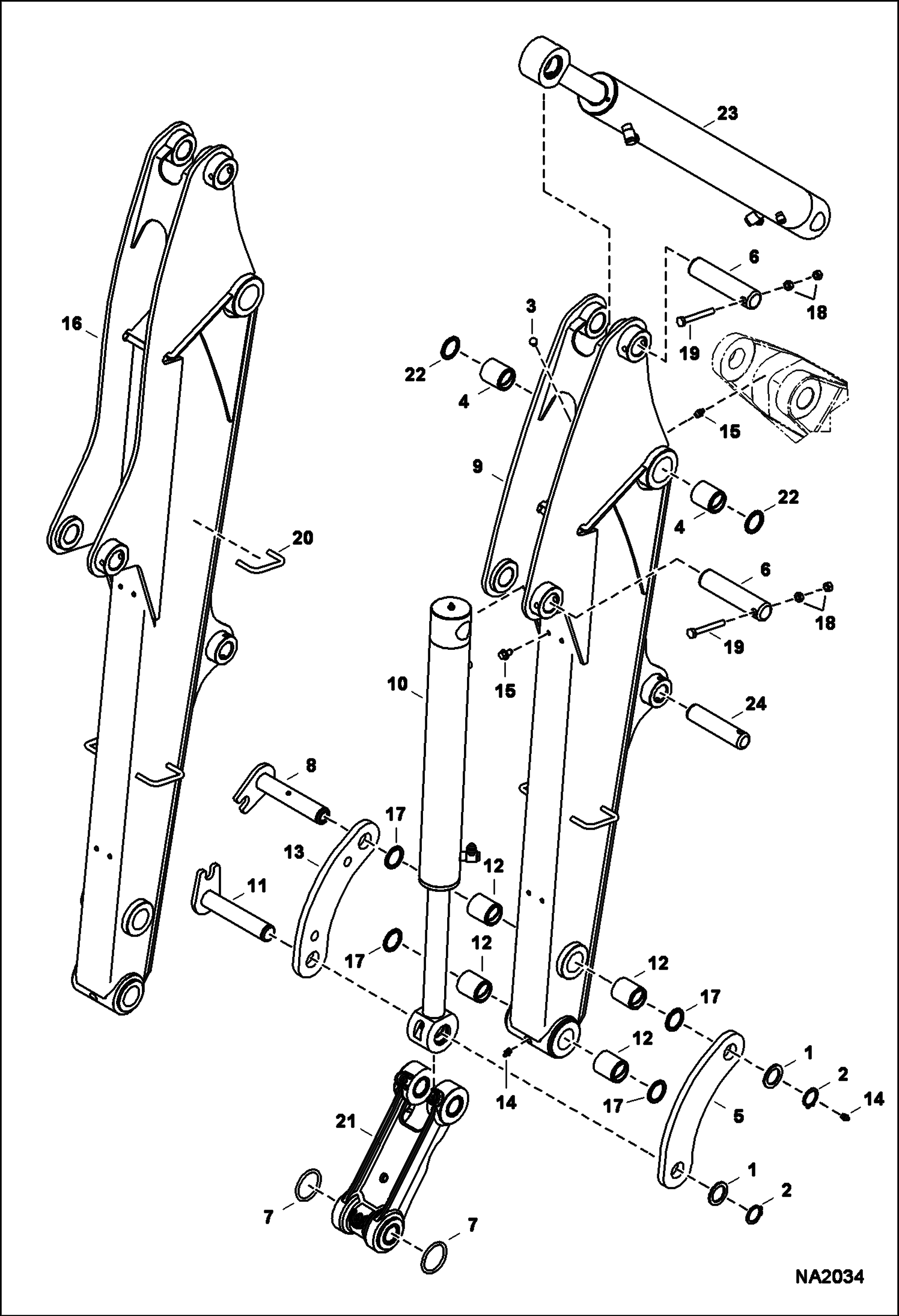 Схема запчастей Bobcat E35 - ARM WORK EQUIPMENT