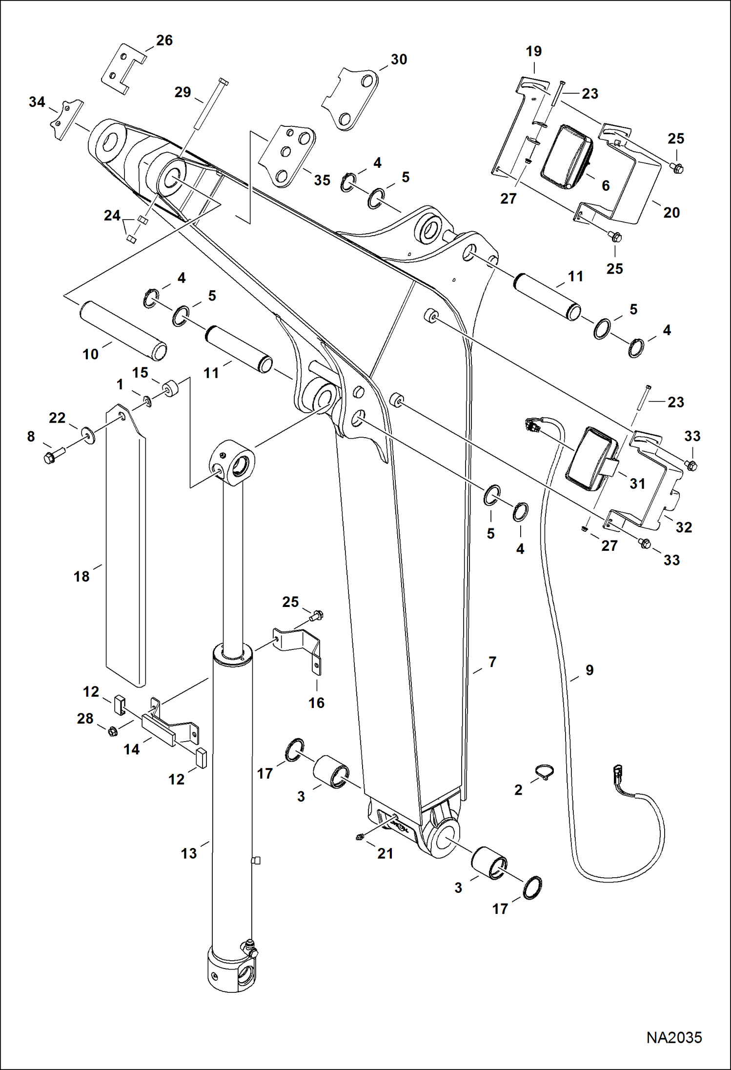 Схема запчастей Bobcat E32 - BOOM WORK EQUIPMENT