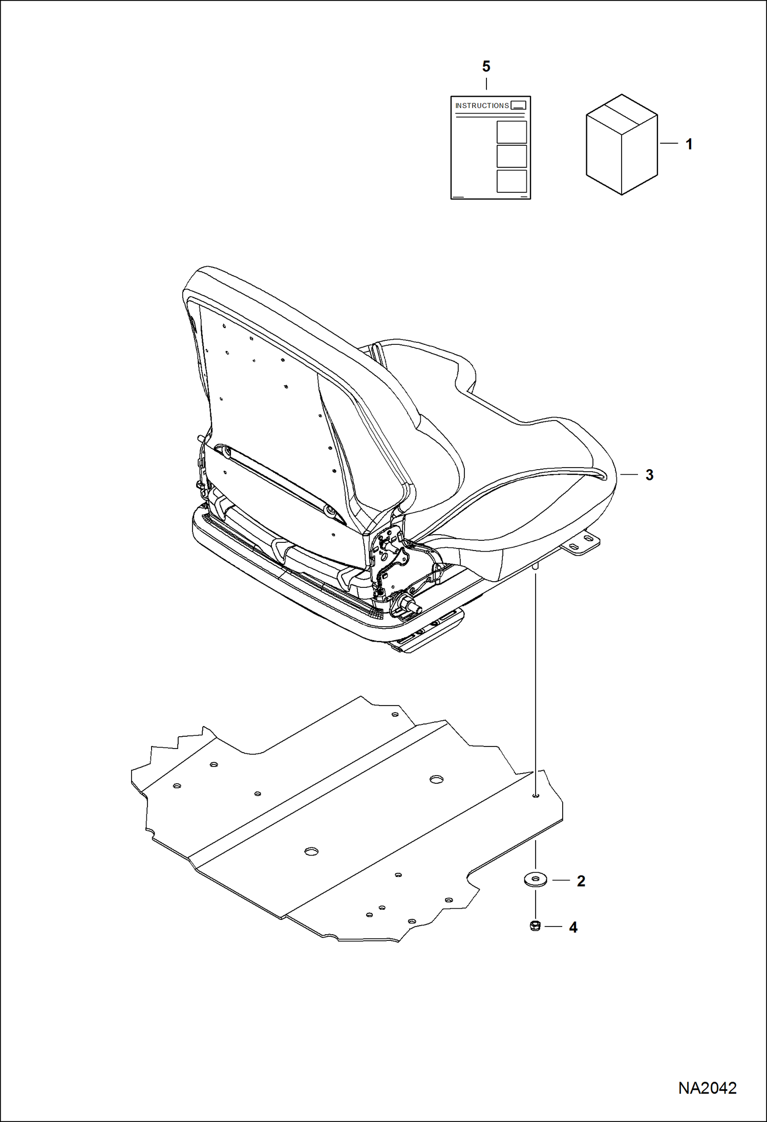 Схема запчастей Bobcat A-Series - SEAT KIT - 80 mm (Suspension) ACCESSORIES & OPTIONS