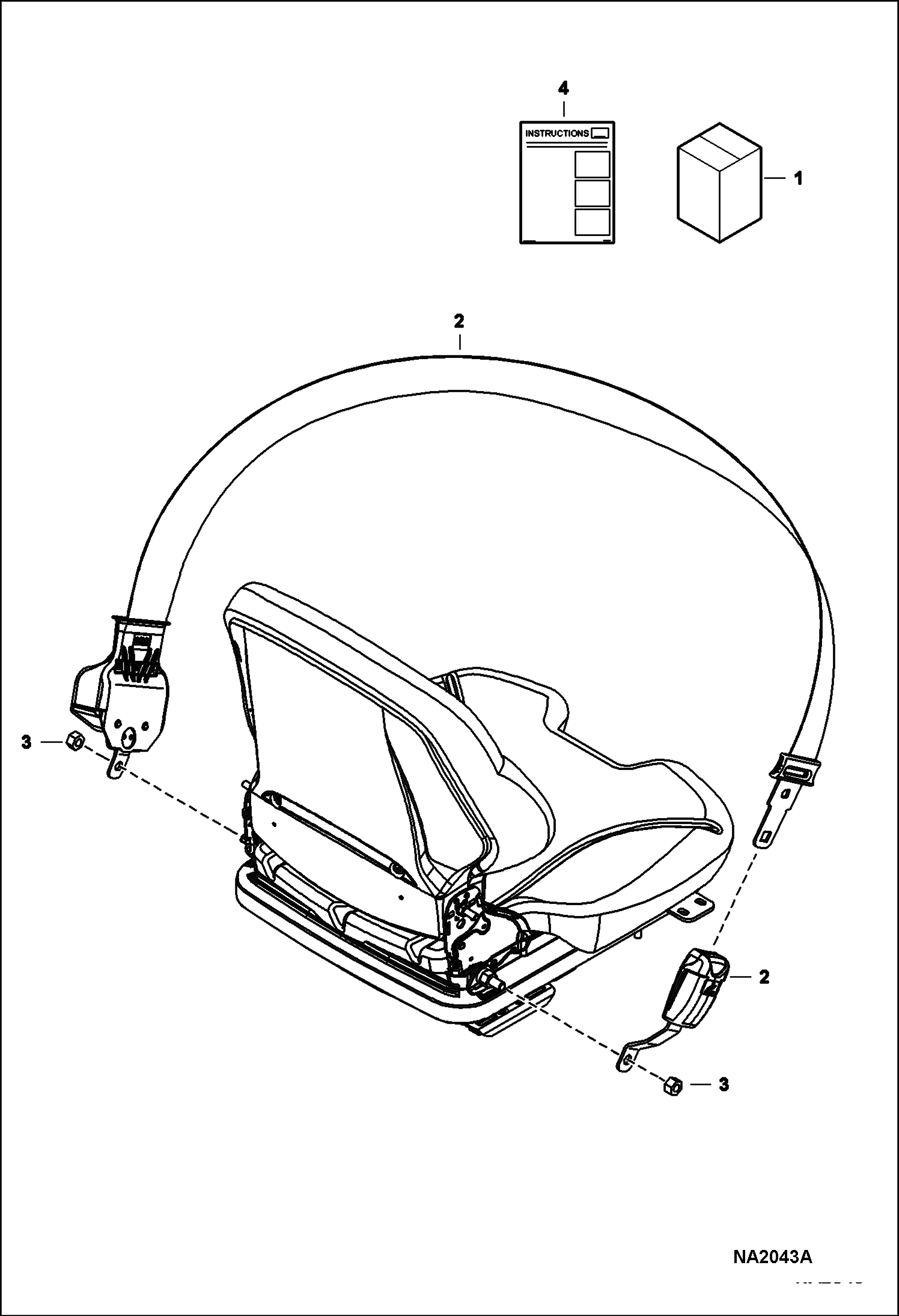 Схема запчастей Bobcat S-Series - SEAT BELT - 2 (Retractable) ACCESSORIES & OPTIONS