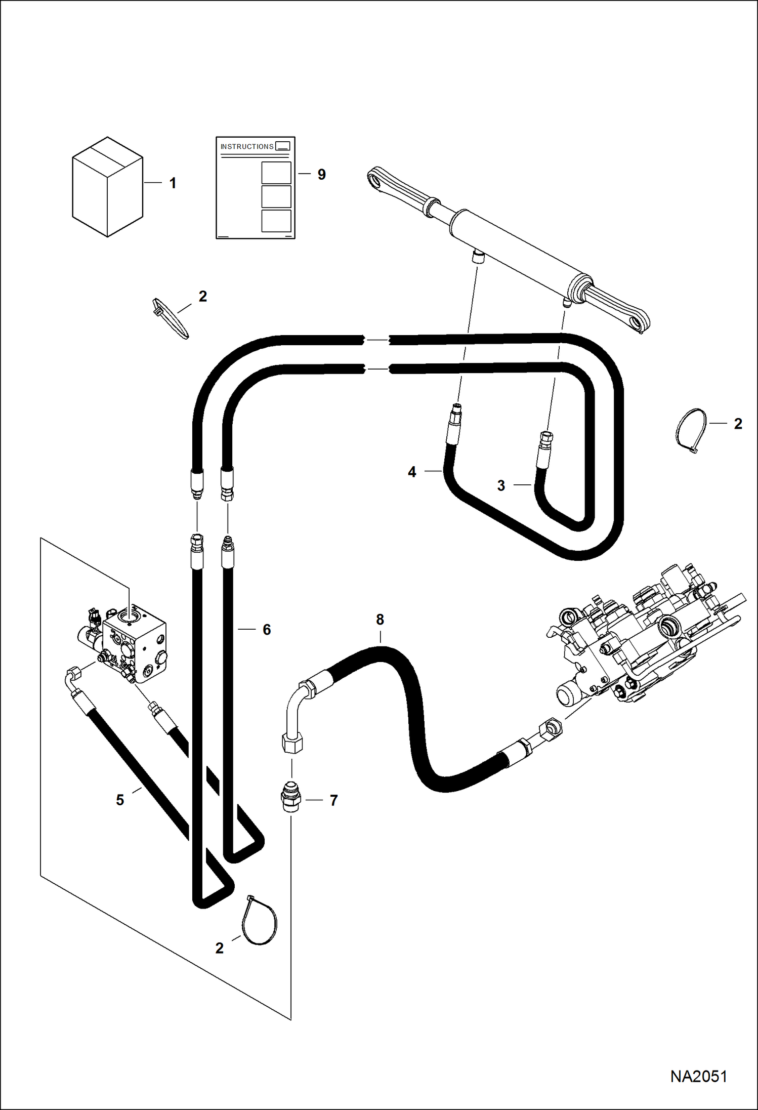 Схема запчастей Bobcat S-Series - POWER BOB-TACH (Plumbing Kit) (S/N A3NT11001 - 11874, A3NU11001 - 11022) ACCESSORIES & OPTIONS