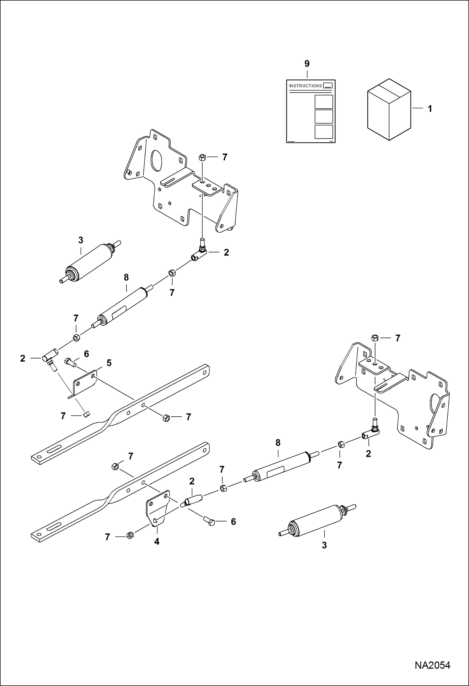 Схема запчастей Bobcat S-Series - STEERING DAMPENER KIT (Dual) ACCESSORIES & OPTIONS