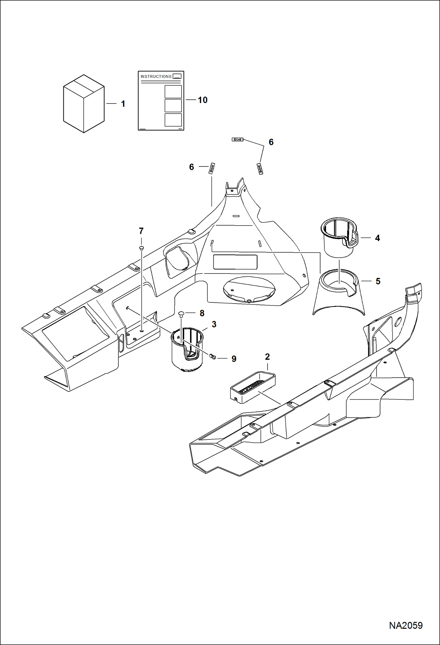 Схема запчастей Bobcat S-Series - CUP HOLDER KIT ACCESSORIES & OPTIONS