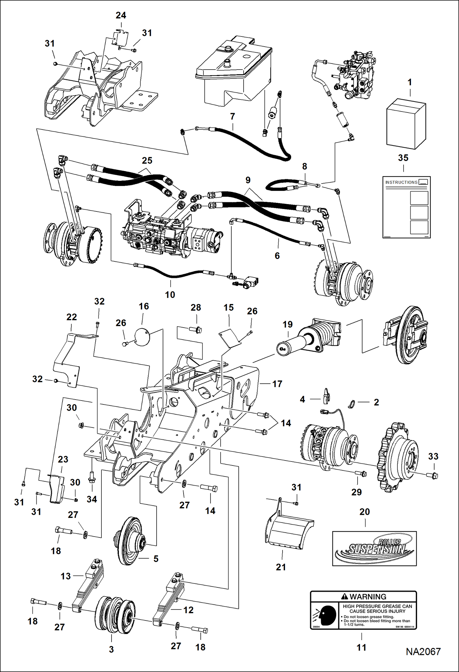 Схема запчастей Bobcat T-Series - ROLLER SUSPENSION KIT ACCESSORIES & OPTIONS