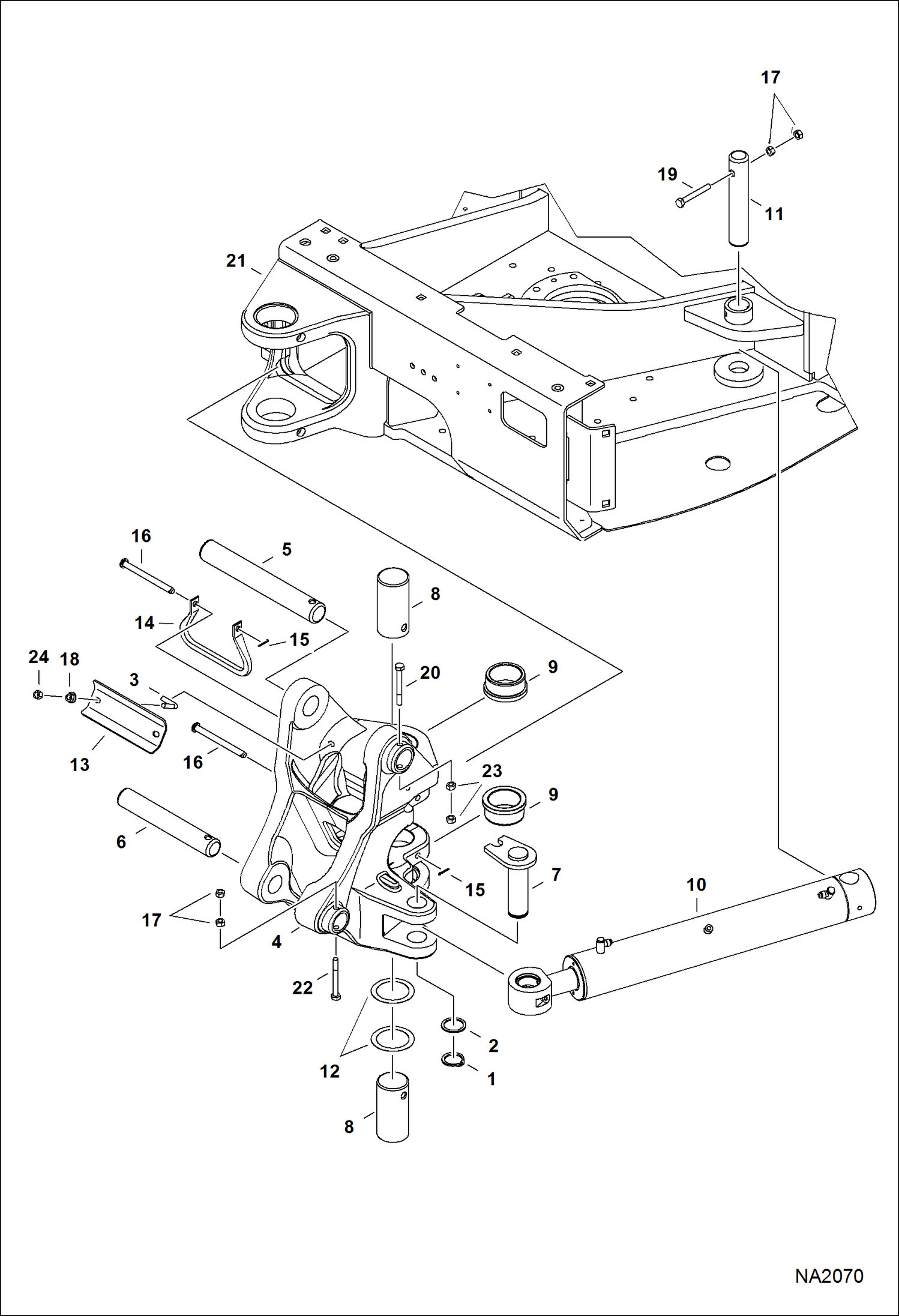 Схема запчастей Bobcat E32 - BOOM SWING FRAME WORK EQUIPMENT