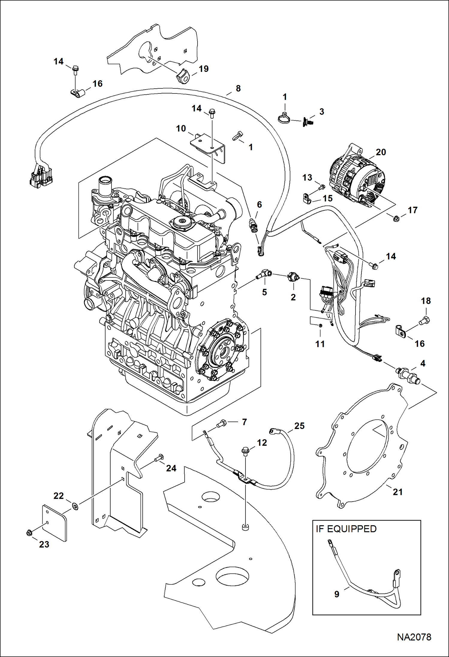 Схема запчастей Bobcat E32 - ENGINE ELECTRICAL CIRCUITRY ELECTRICAL SYSTEM