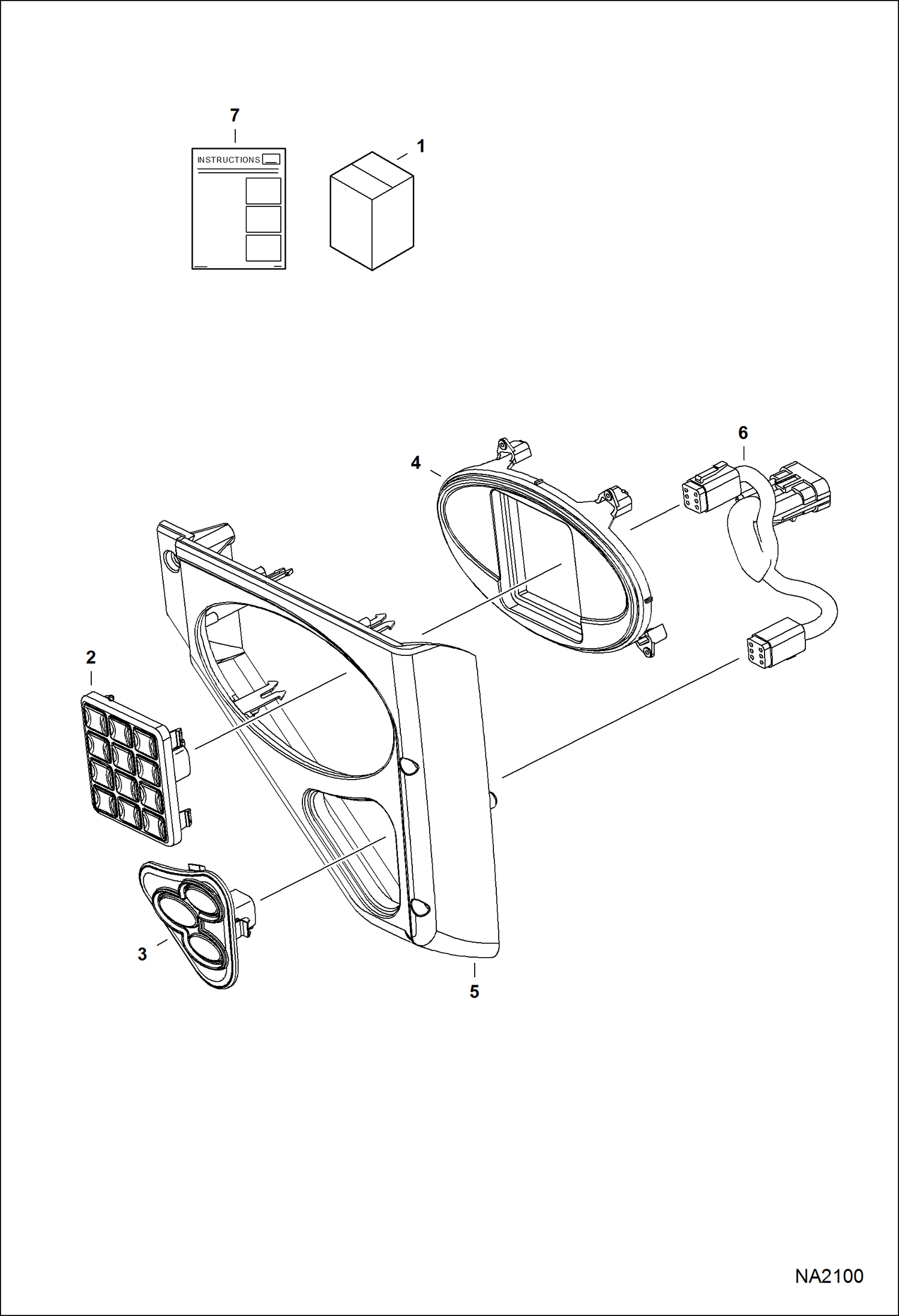 Схема запчастей Bobcat A-Series - KEYLESS PANEL KIT (S/N A5GW20001 & Above, A5GY20001 & Above) ACCESSORIES & OPTIONS