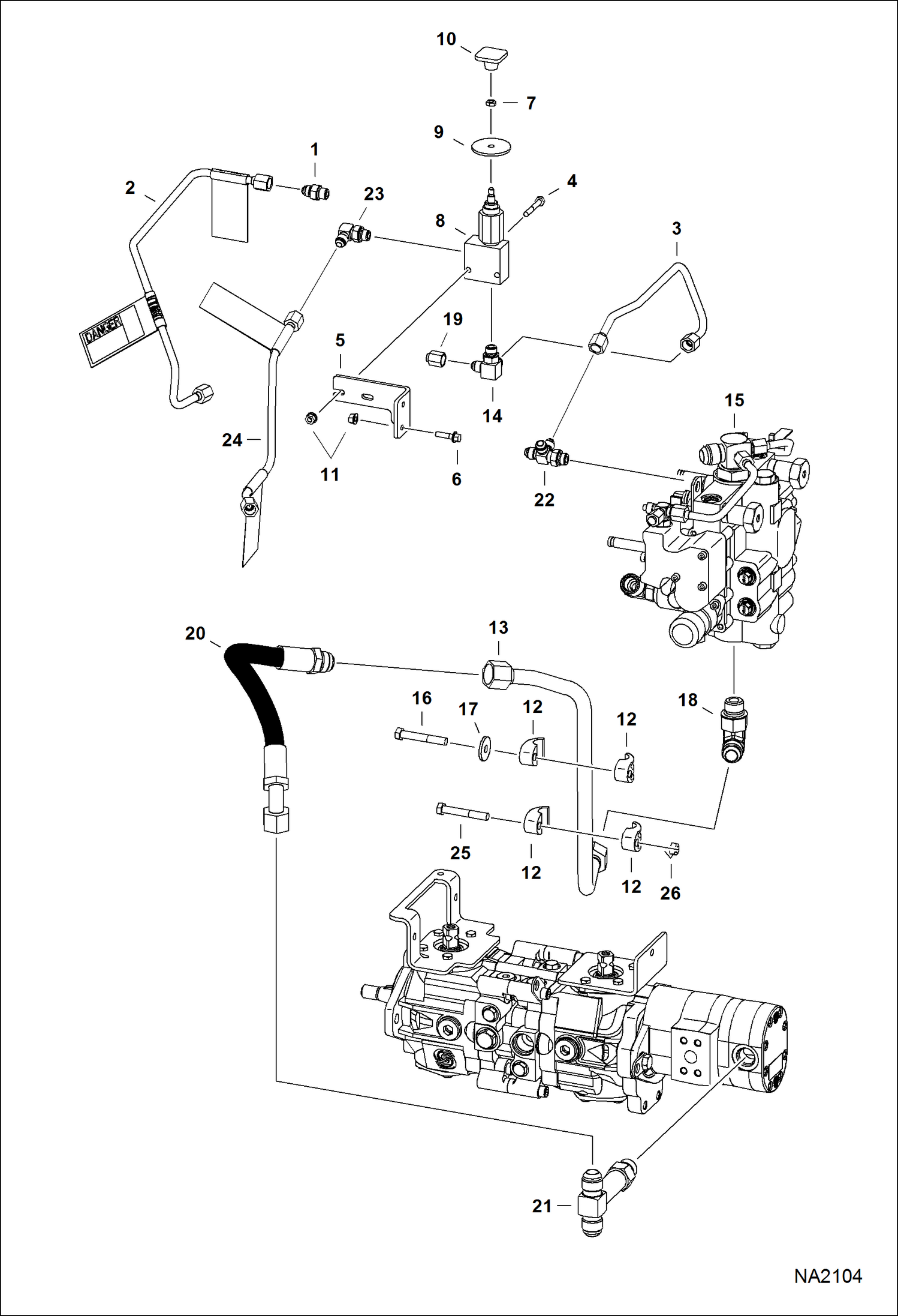 Схема запчастей Bobcat S-Series - MANUAL LIFT RELEASE SYSTEM HYDRAULIC SYSTEM