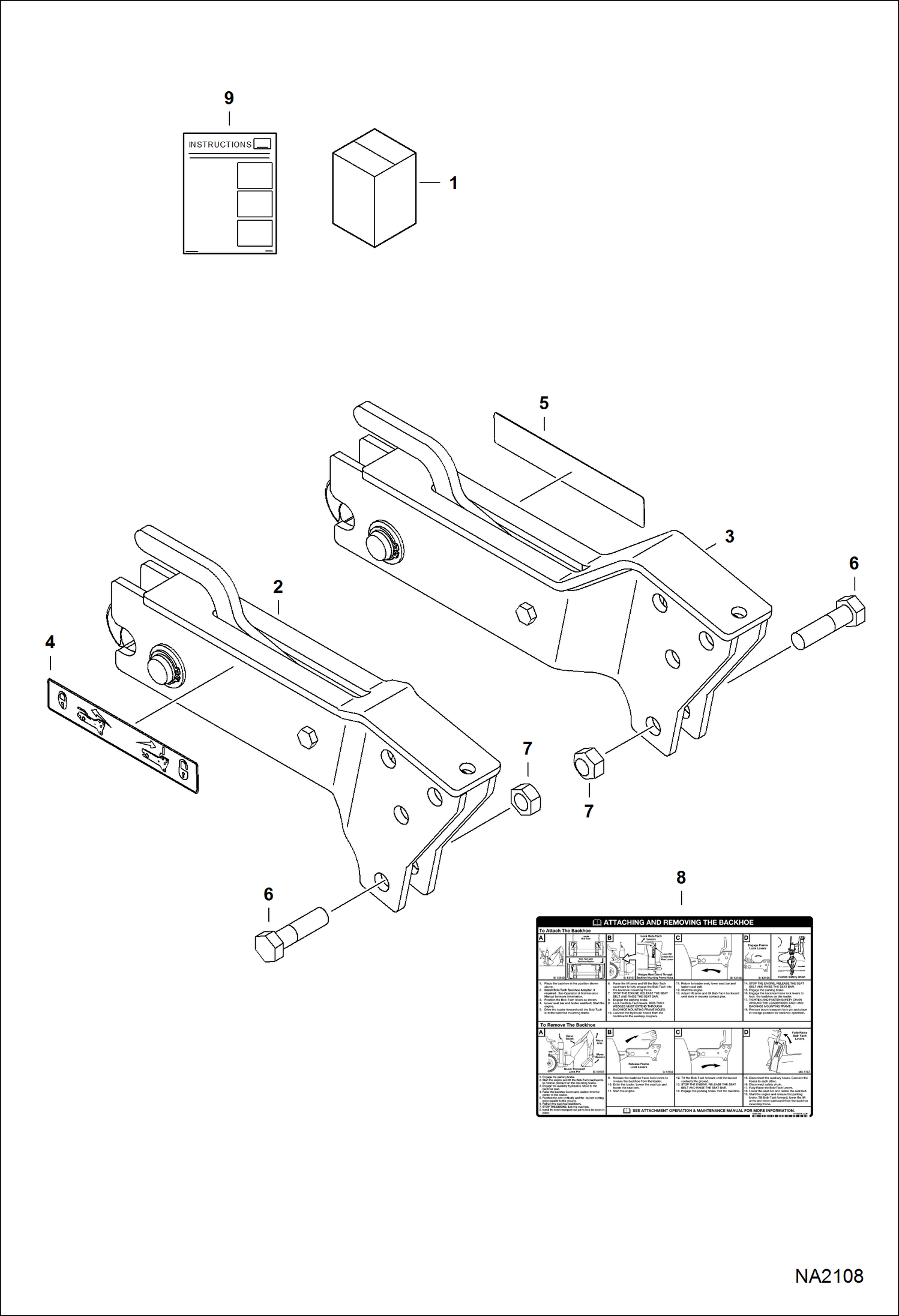 Схема запчастей Bobcat BACKHOE - BACKHOE (Latch Kit) (8811 A55800101-10000 & B393) 811/8811 BACKHOE