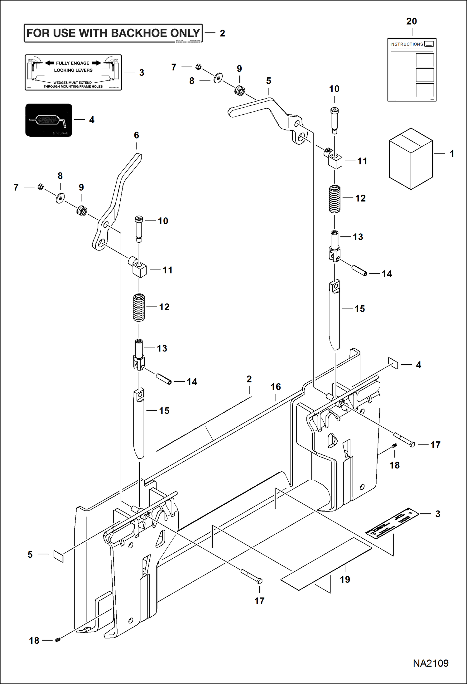 Схема запчастей Bobcat BACKHOE - BACKHOE (Bob-Tach Adapter Kit) (8811 A558 & B393) 811/8811 BACKHOE