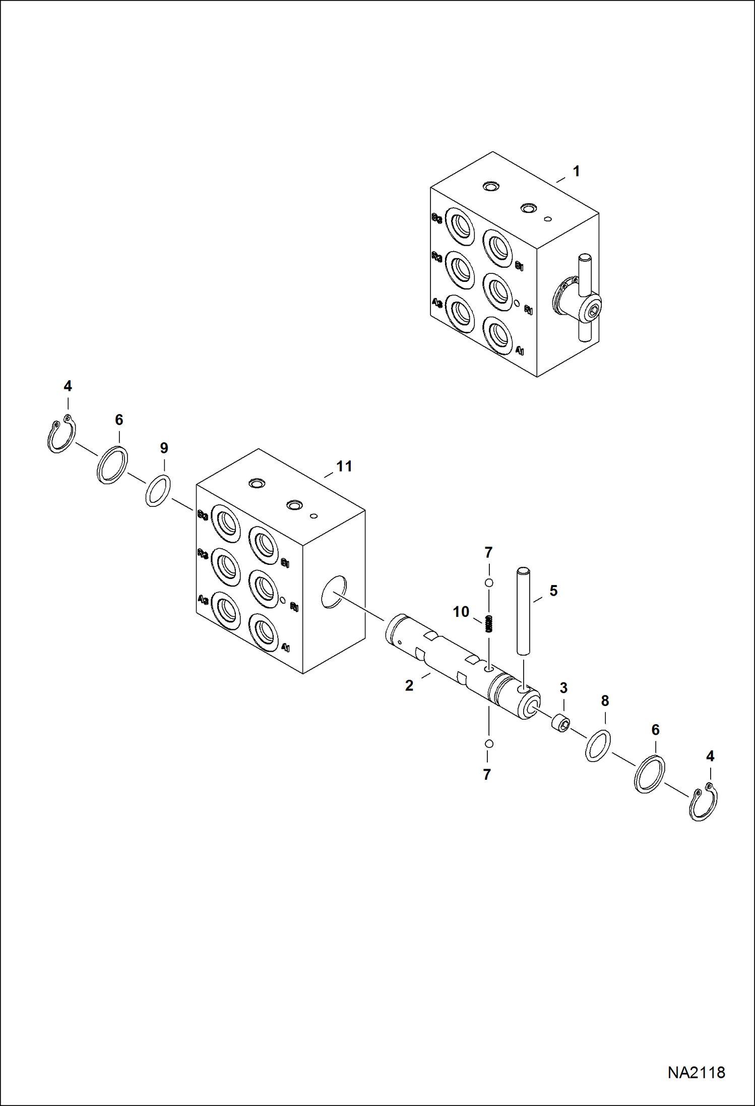 Схема запчастей Bobcat E25 - SELECTOR VALVE ASSY (JPS) (ISO/STD) HYDRAULIC SYSTEM
