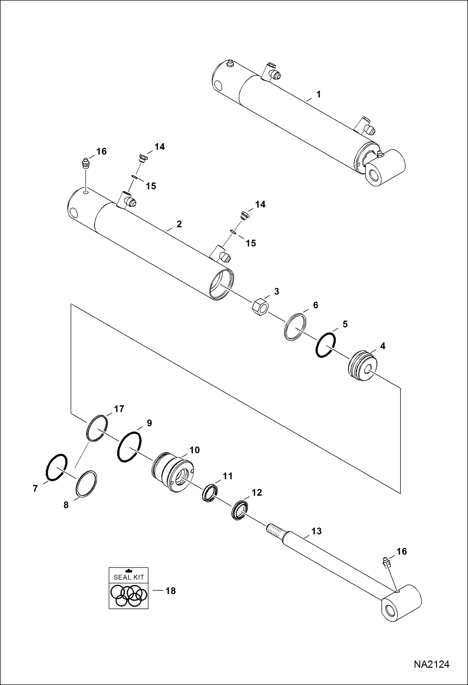 Схема запчастей Bobcat 2300 - LIFT CYLINDER HYDRAULICS