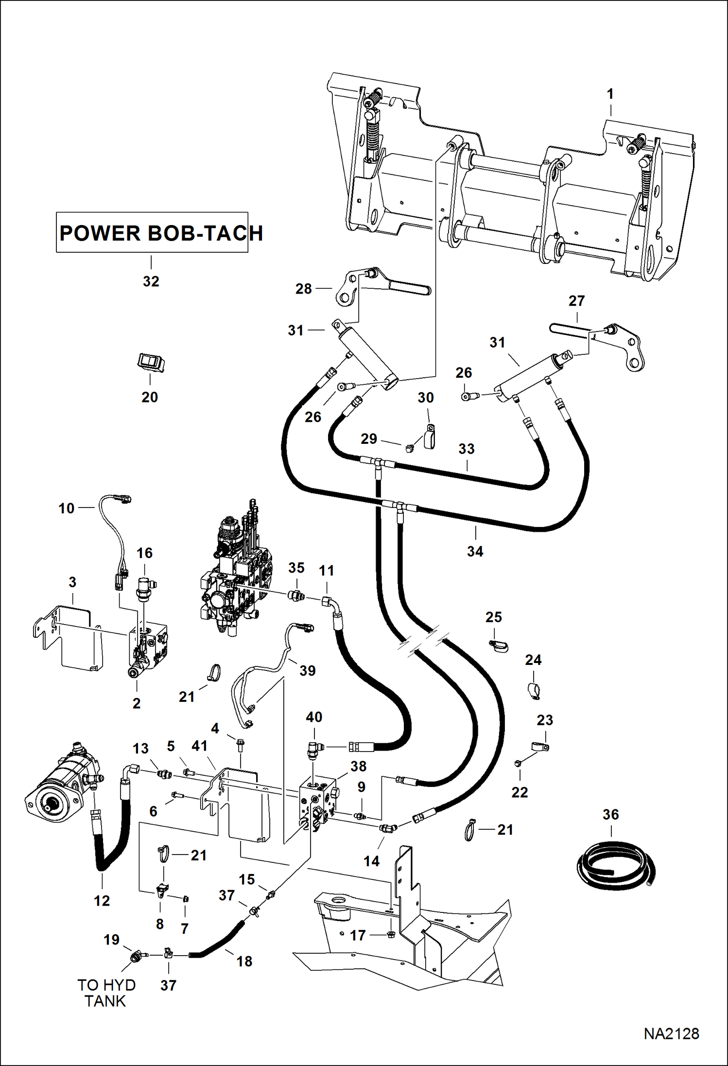 Схема запчастей Bobcat 5600 - POWER BOB-TACH (Hydraulic) (A0W116220 & Above) ACCESSORIES & OPTIONS