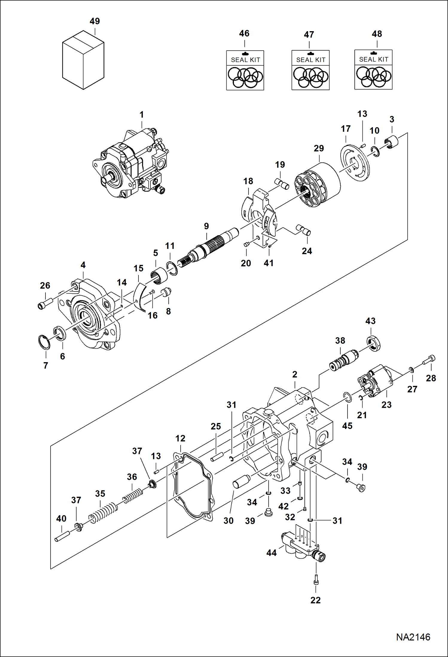 Схема запчастей Bobcat E32 - HYDRAULIC PISTON PUMP (Assembly) HYDRAULIC SYSTEM