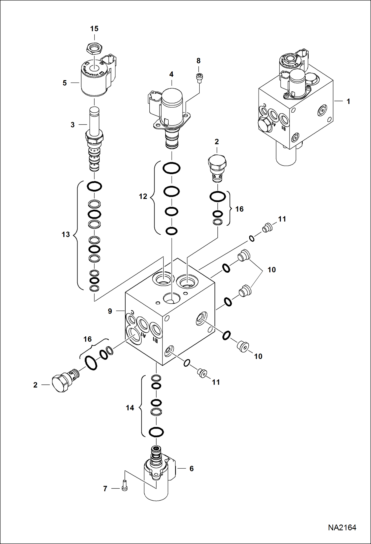 Схема запчастей Bobcat A-Series - 2-SPEED VALVE (S/N A3P611001 - 12349, A3P711001 - 12199) HYDROSTATIC SYSTEM