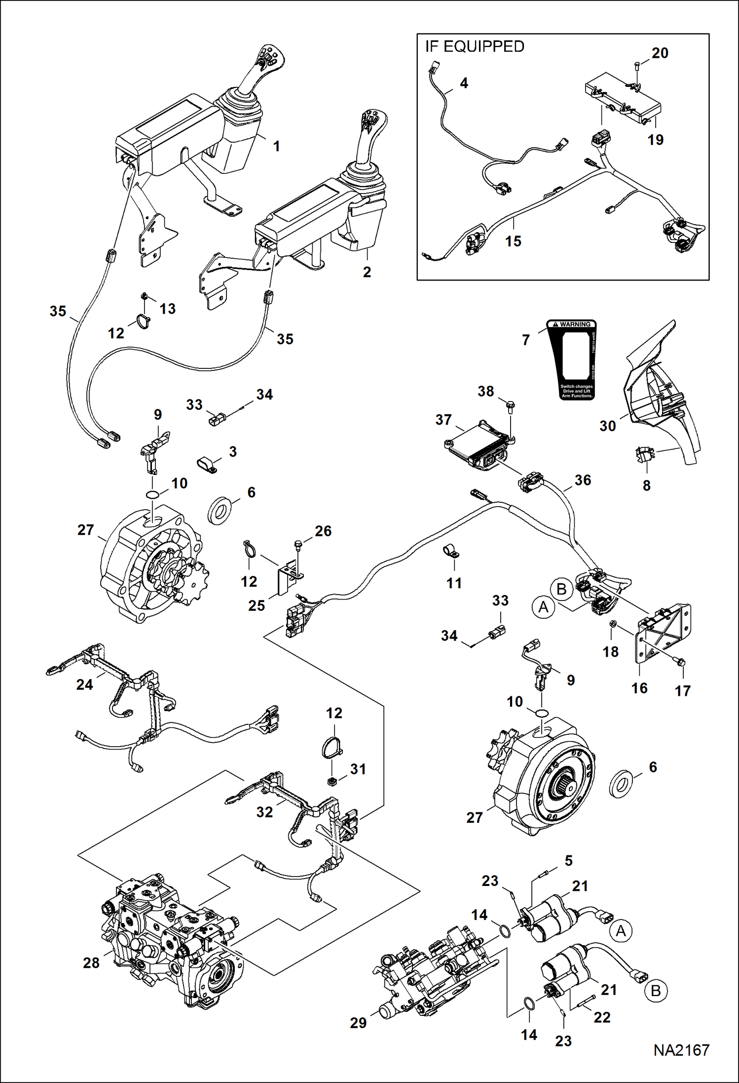 Схема запчастей Bobcat S-Series - CONTROLS ELECTRICAL (Selectable Joystick Controls) ELECTRICAL SYSTEM