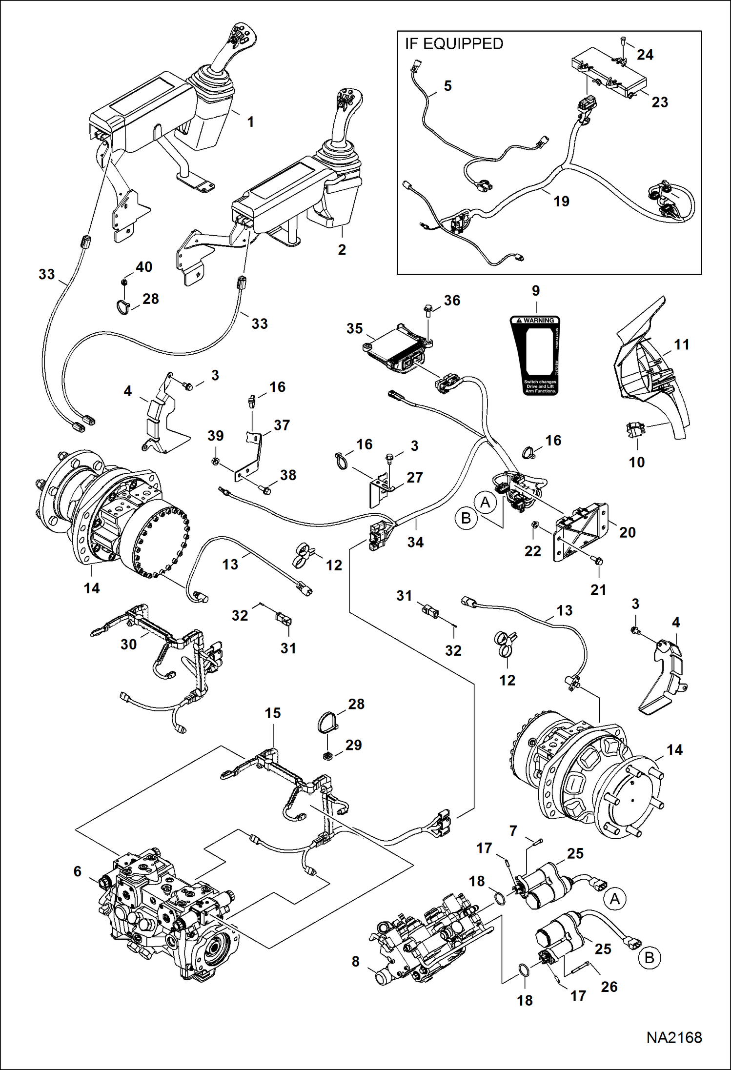 Схема запчастей Bobcat T-Series - CONTROLS ELECTRICAL (Selectable Joystick Controls) ELECTRICAL SYSTEM