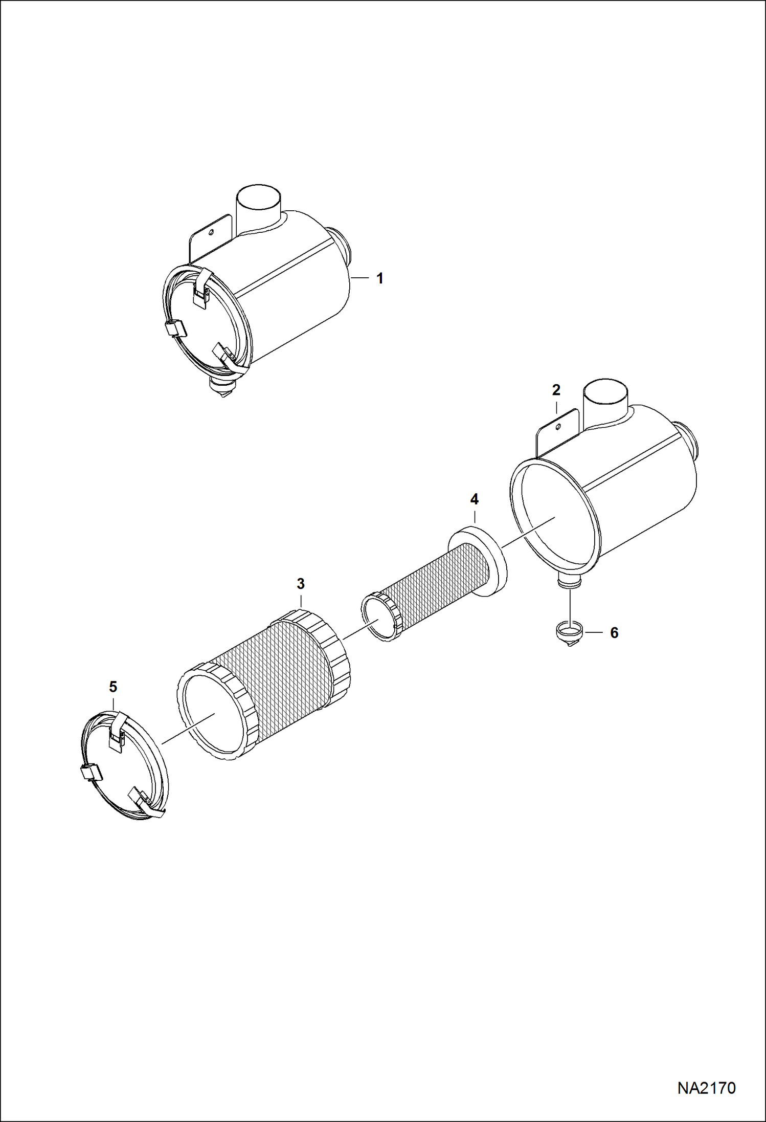 Схема запчастей Bobcat S-Series - AIR CLEANER POWER UNIT