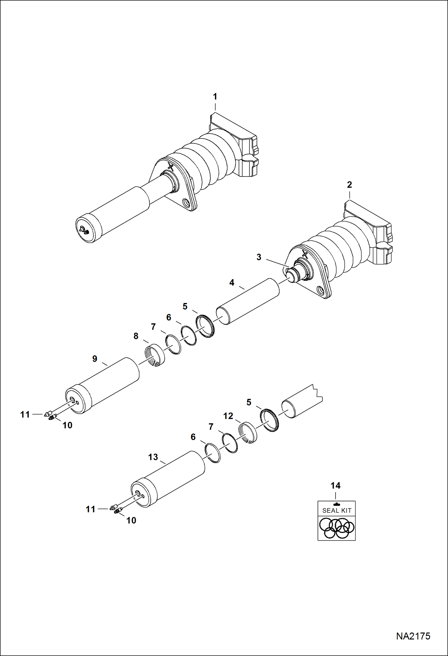 Схема запчастей Bobcat T-Series - TRACK TENSIONER DRIVE TRAIN