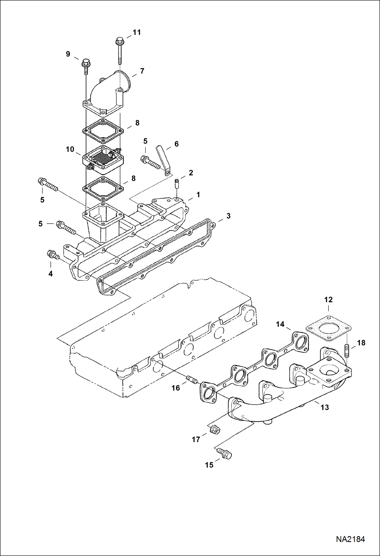 Схема запчастей Bobcat WL350 - MANIFOLDS (Kubota) POWER UNIT