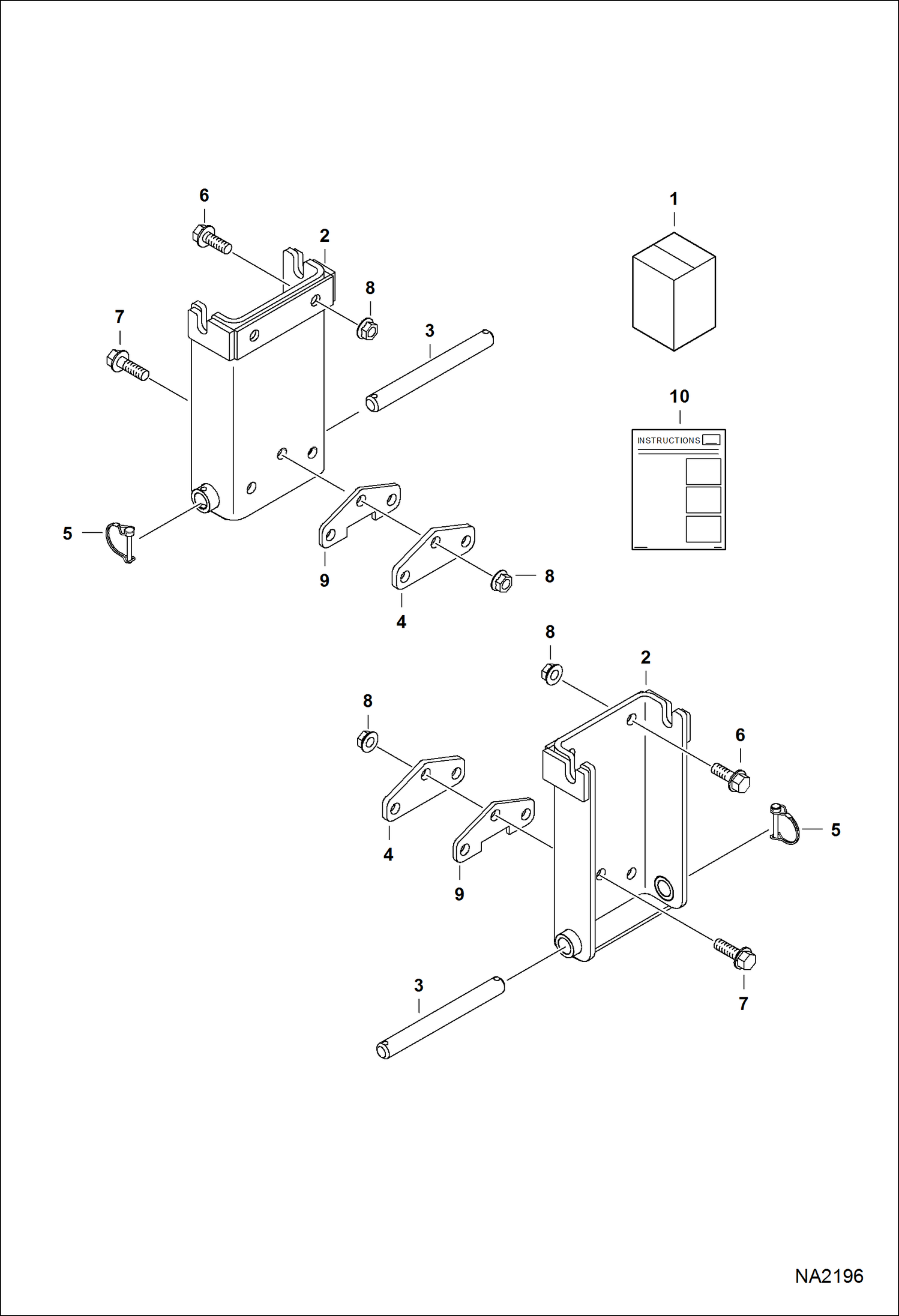 Схема запчастей Bobcat BACKHOE - BACKHOE (Rear Stabilizer Mount Kit) (Large Frame) REAR STABILIZERS