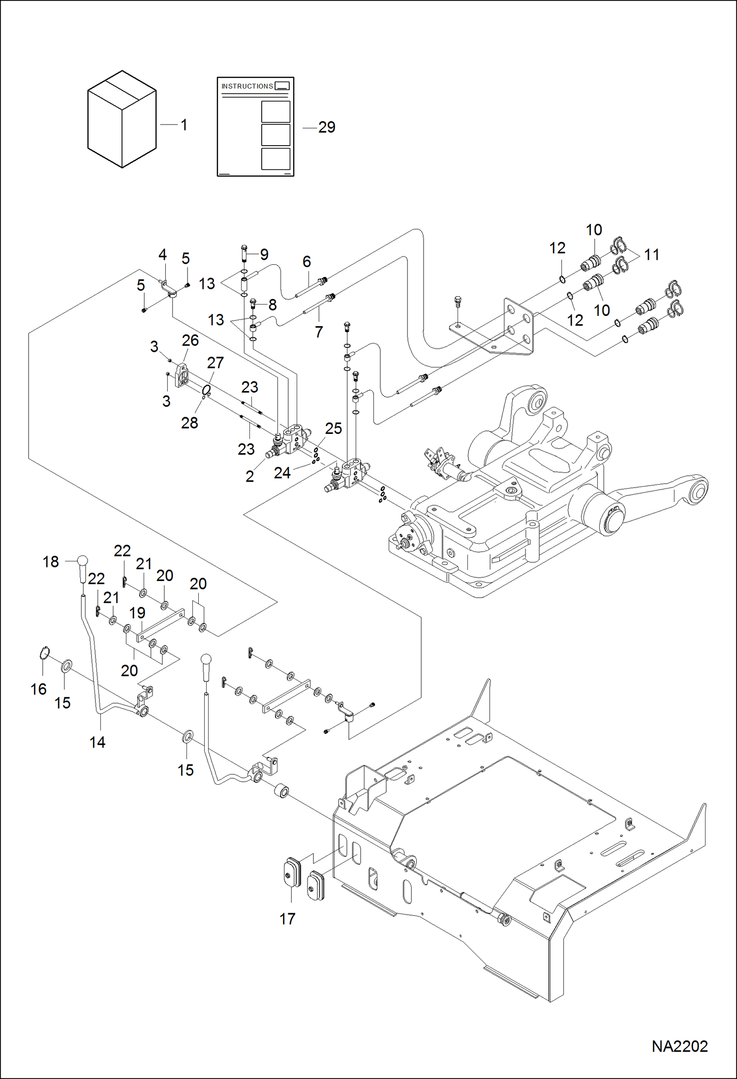 Схема запчастей Bobcat CT335 - REAR AUX KIT (Add On) ACCESSORIES & OPTIONS