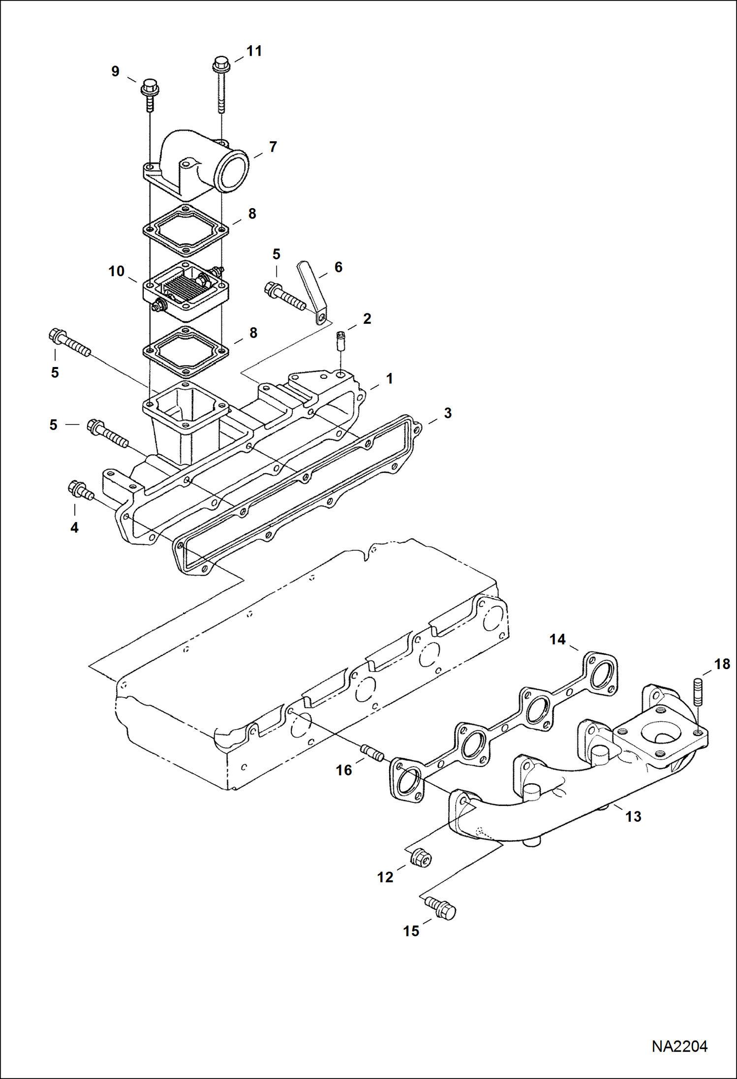 Схема запчастей Bobcat WL440 - MANIFOLDS (Kubota) POWER UNIT