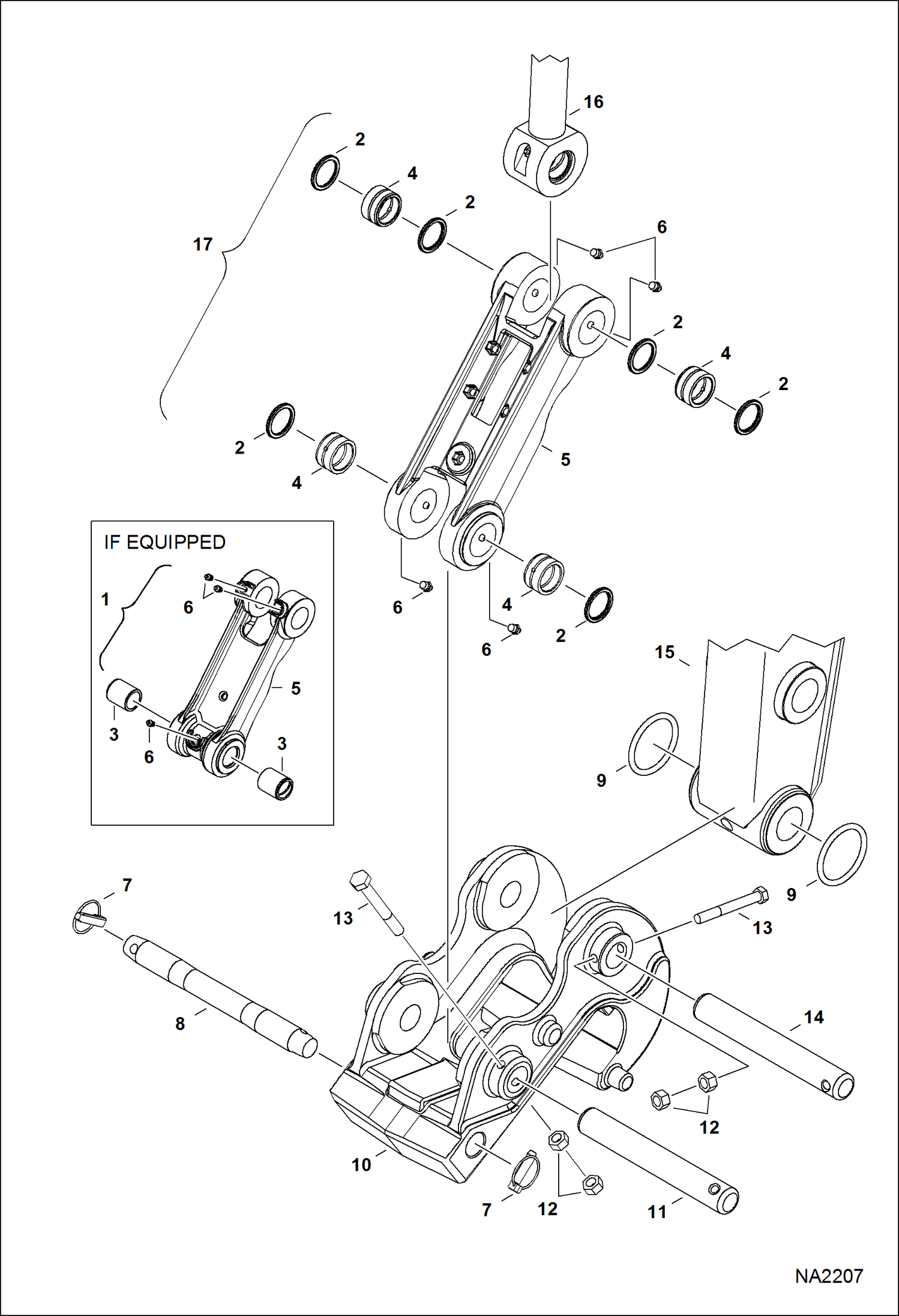 Схема запчастей Bobcat E32 - BUCKET LINK (Pin-On X-Change) WORK EQUIPMENT