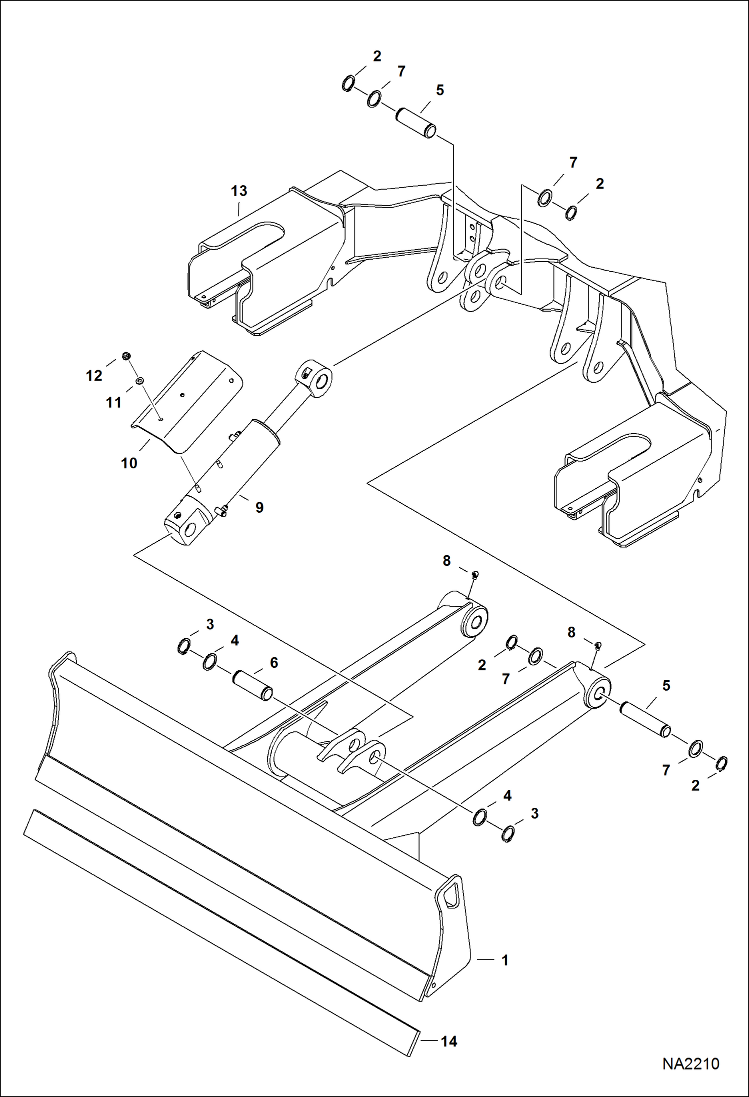 Схема запчастей Bobcat E35 - BLADE WORK EQUIPMENT