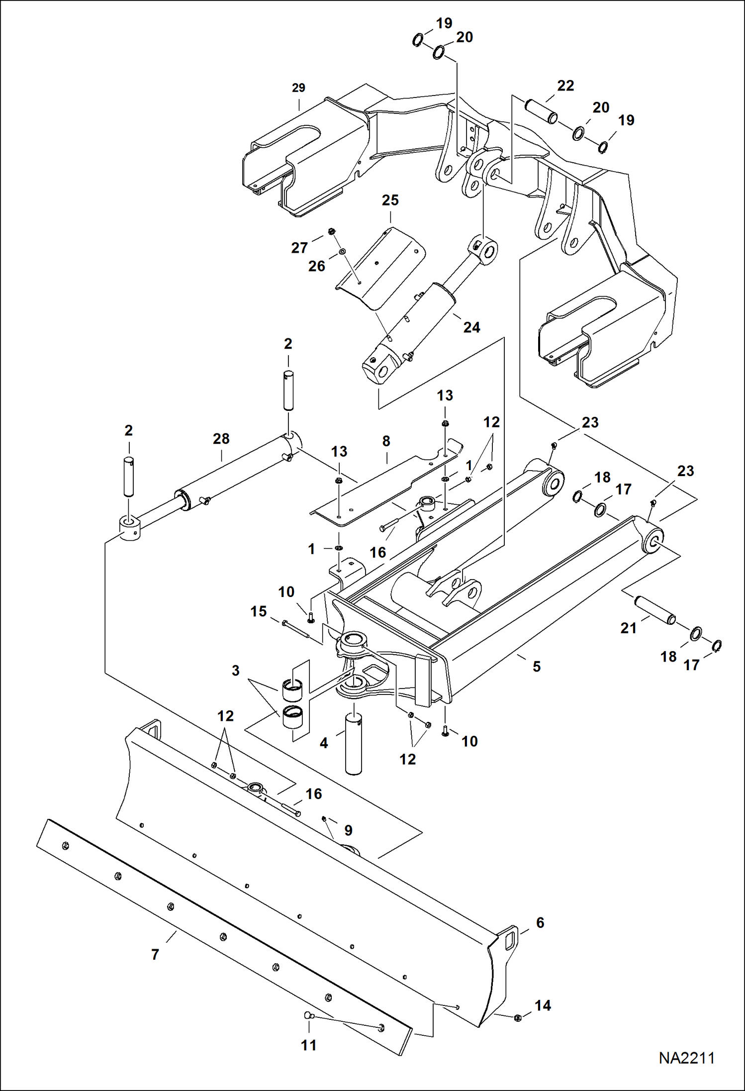 Схема запчастей Bobcat E35 - ANGLE BLADE WORK EQUIPMENT