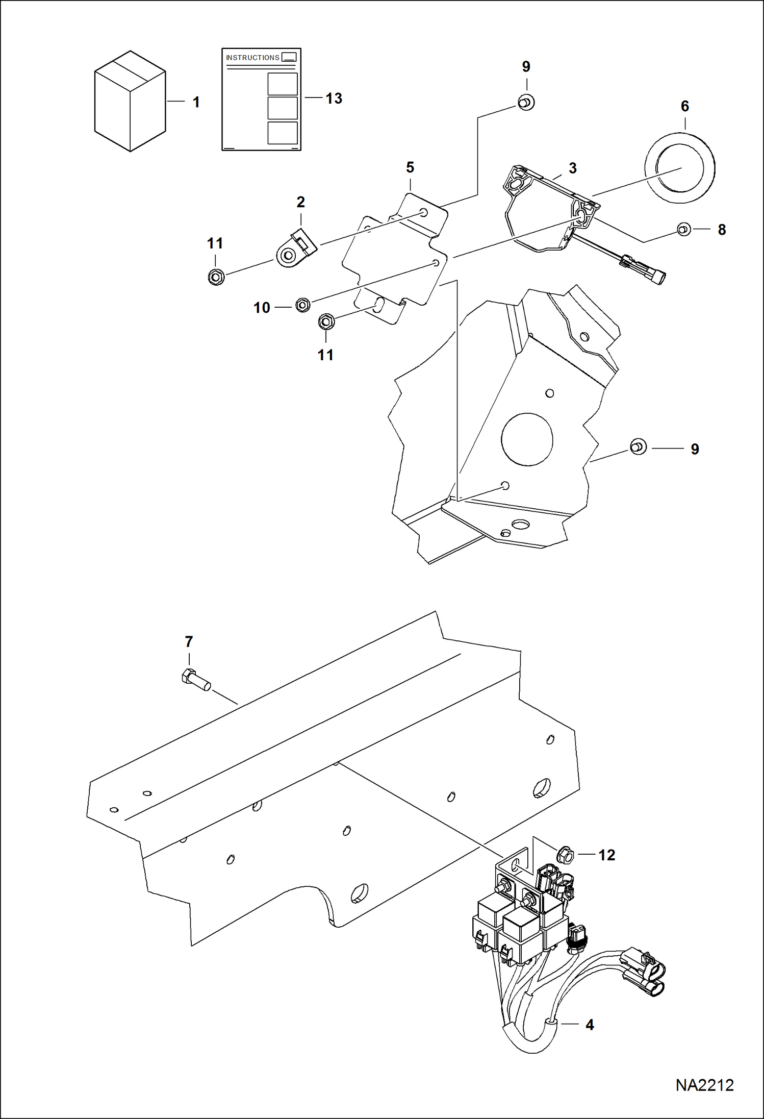 Схема запчастей Bobcat A-Series - HORN KIT ACCESSORIES & OPTIONS