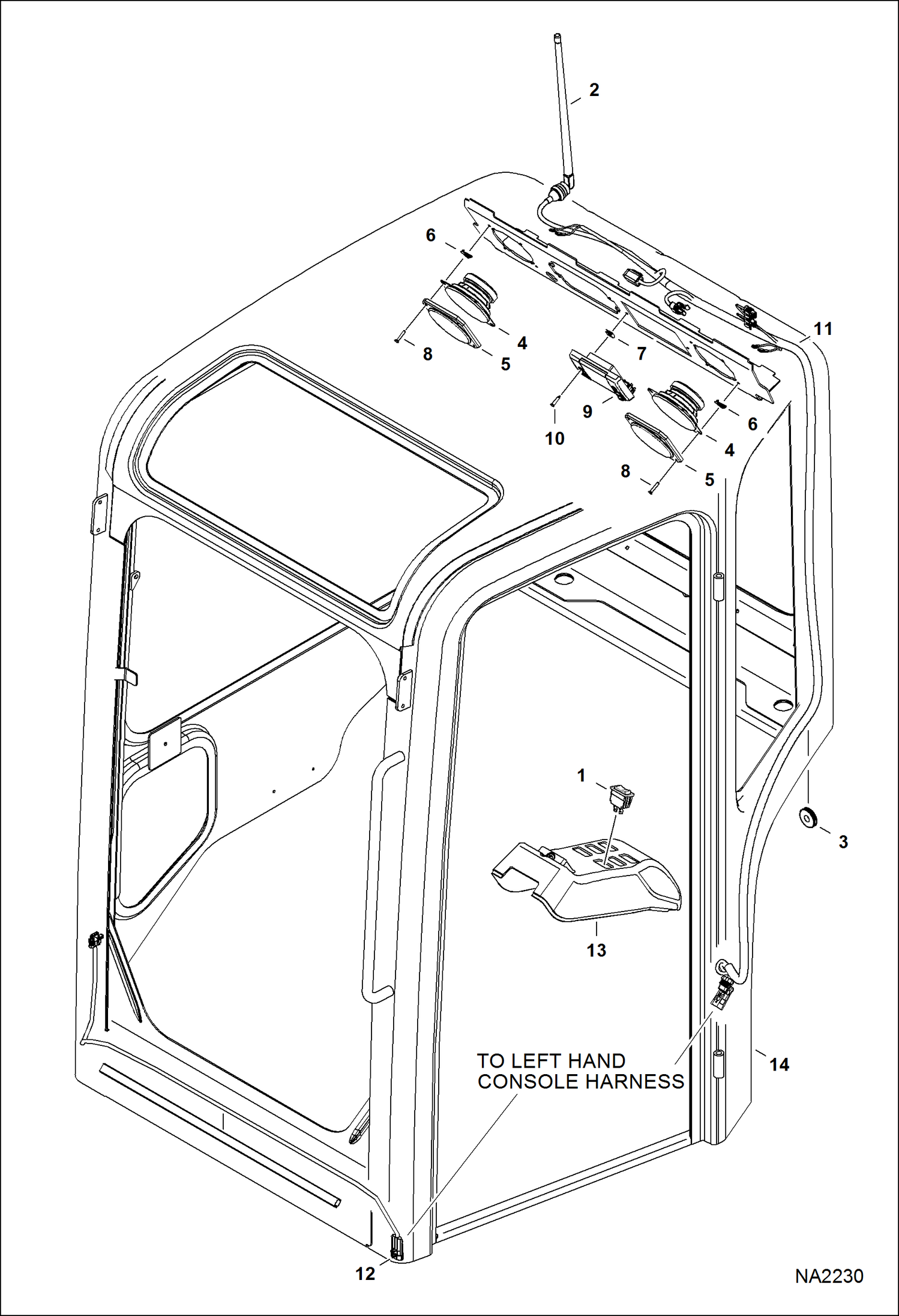 Схема запчастей Bobcat E25 - CAB ELECTRICAL CIRCUITRY ELECTRICAL SYSTEM