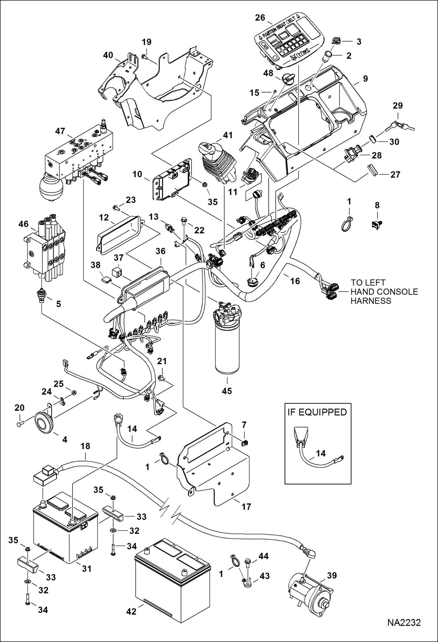 Схема запчастей Bobcat E32 - CONTROLS ELECTRICAL (RH Console) (S/N A94H11001 - 16999, AC2N11001 - 14999) ELECTRICAL SYSTEM