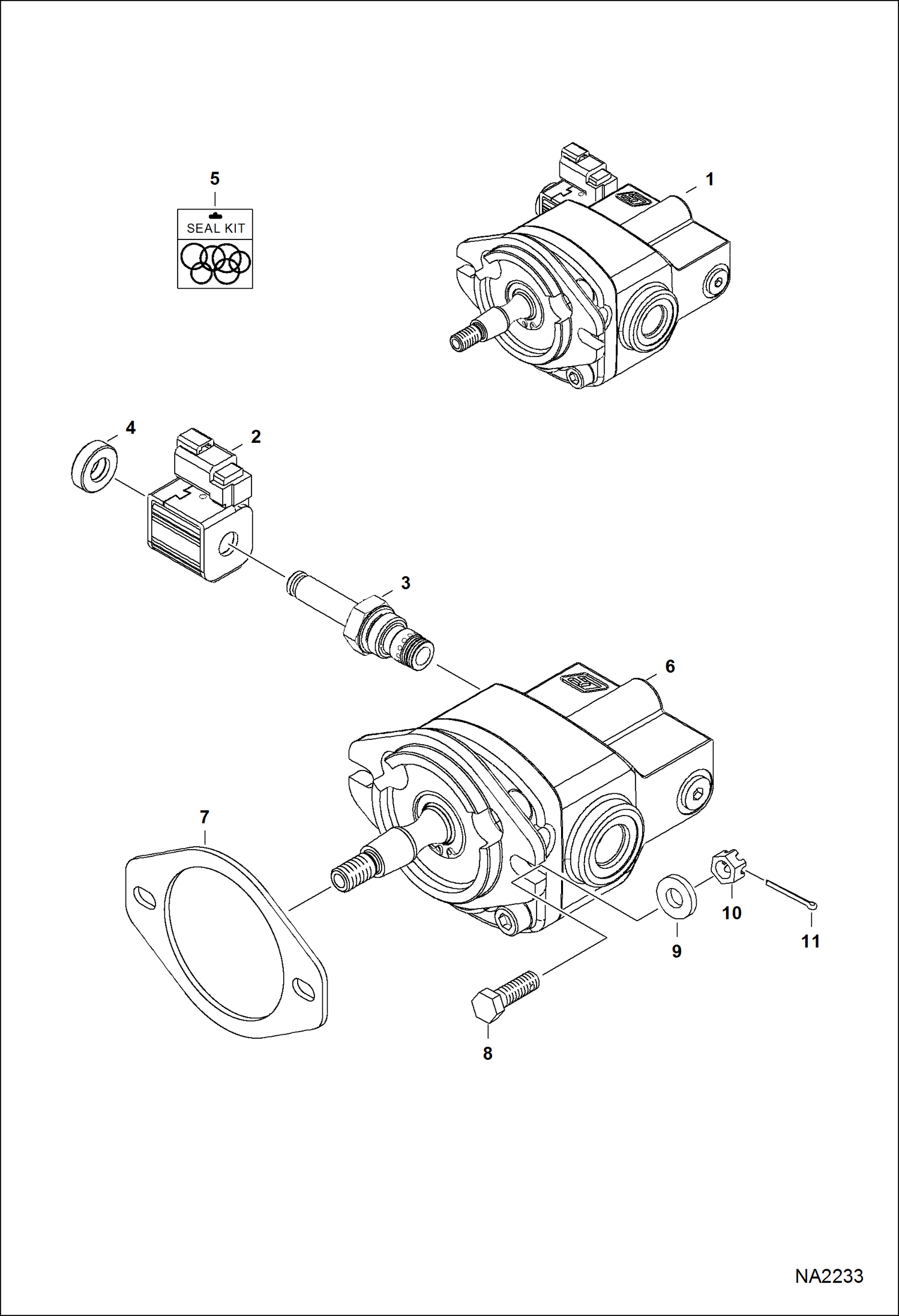 Схема запчастей Bobcat S-Series - COOLING FAN MOTOR (Cast Iron) (S/N A3KY30001 & Above, AU4Y11001 & Above) HYDROSTATIC SYSTEM