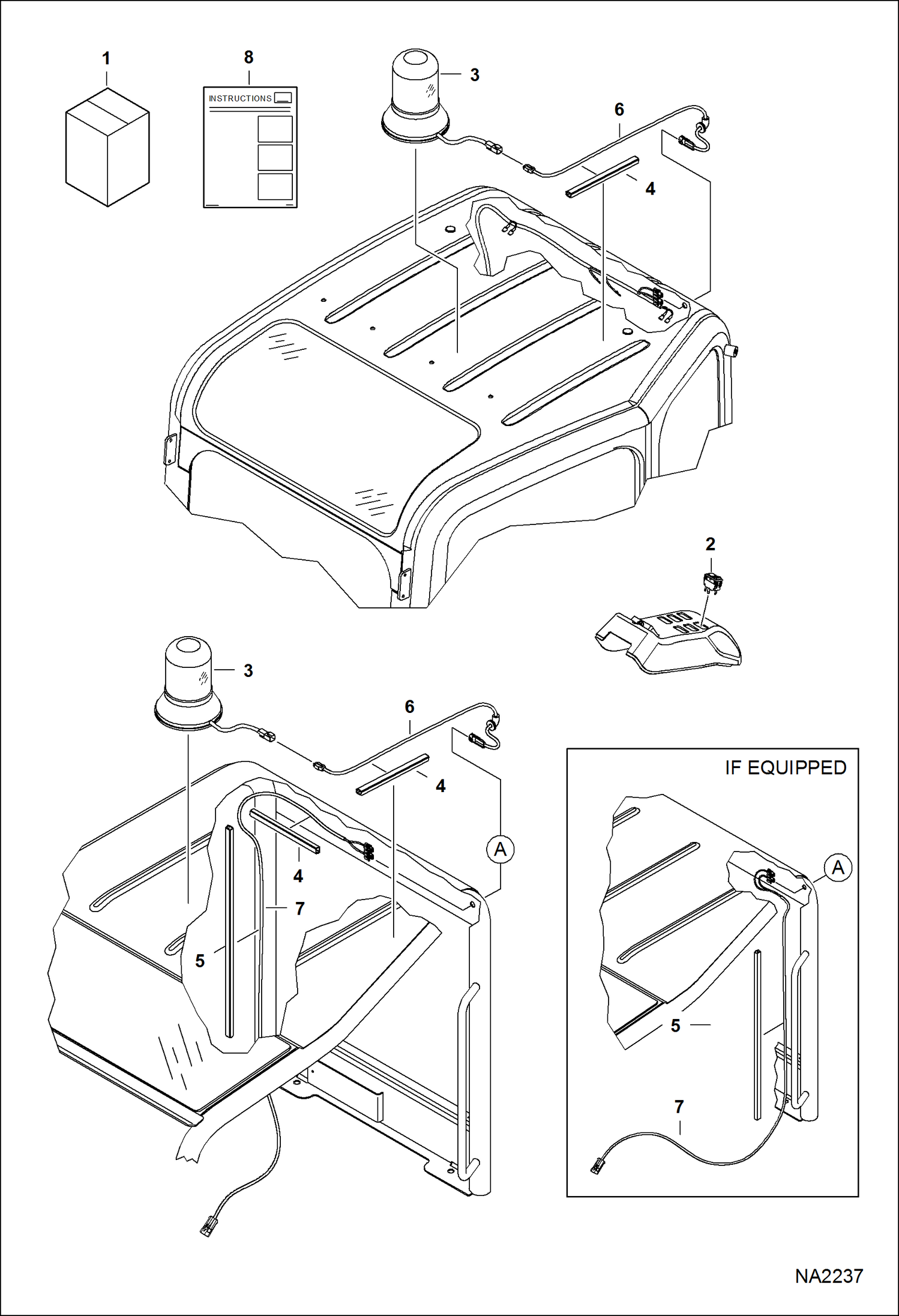 Схема запчастей Bobcat E25 - BEACON KIT ACCESSORIES & OPTIONS