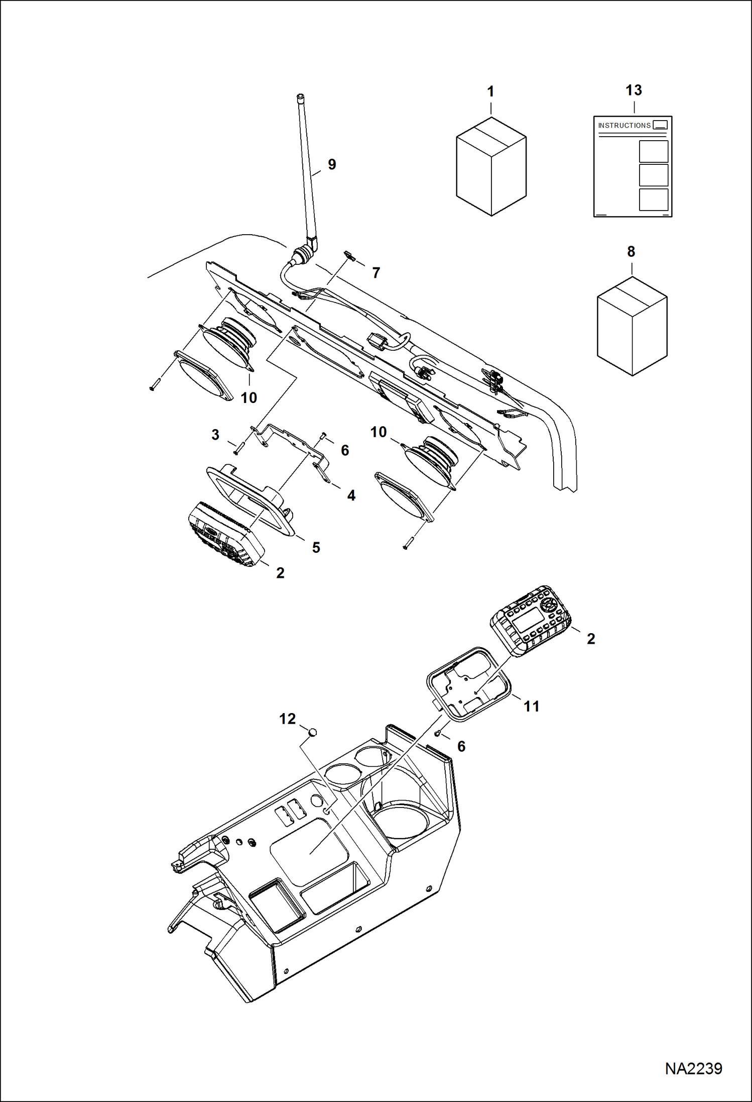 Схема запчастей Bobcat E25 - RADIO KIT ACCESSORIES & OPTIONS