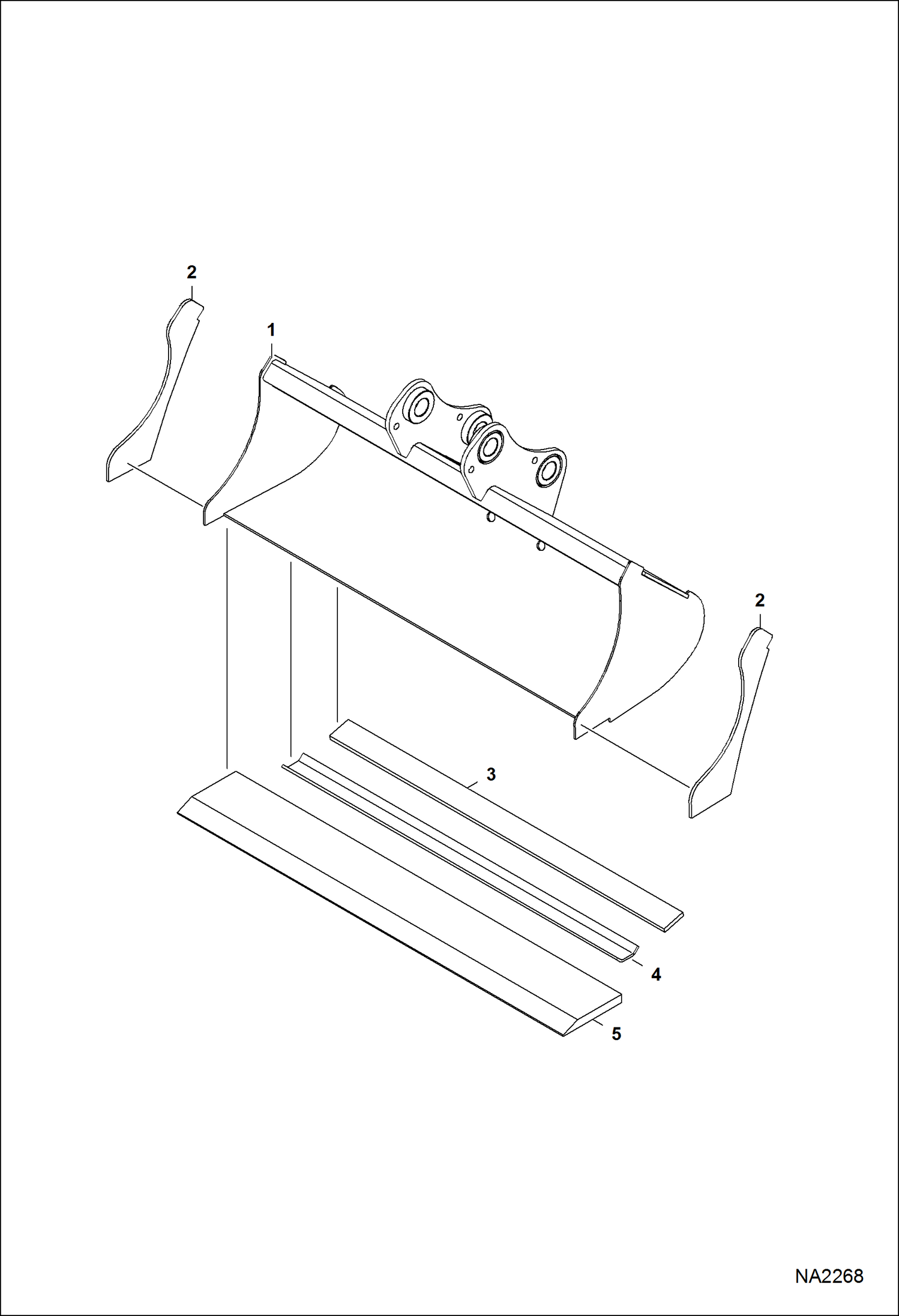 Схема запчастей Bobcat BUCKETS - BUCKET (Pin-on) (39 Grading Bucket) Экскаваторы