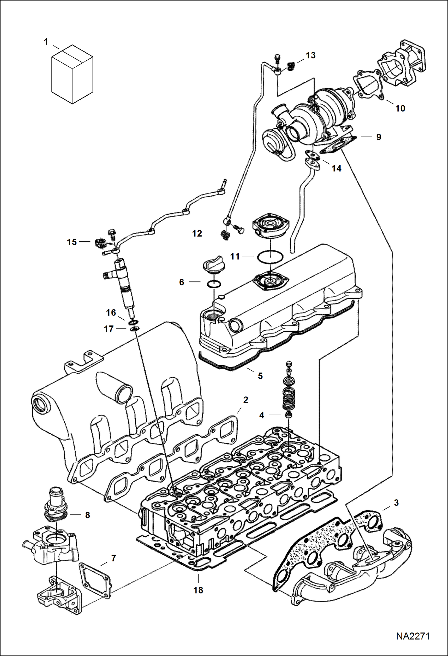 Схема запчастей Bobcat 337 - UPPER GASKET KIT POWER UNIT