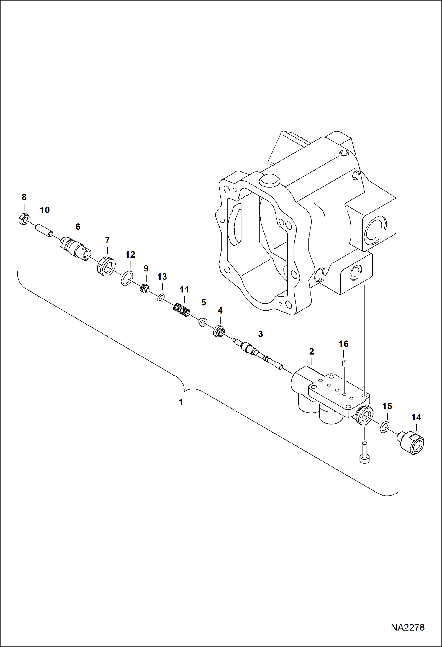 Схема запчастей Bobcat E32 - HYDRAULIC PISTON PUMP (Control Assembly) HYDRAULIC SYSTEM