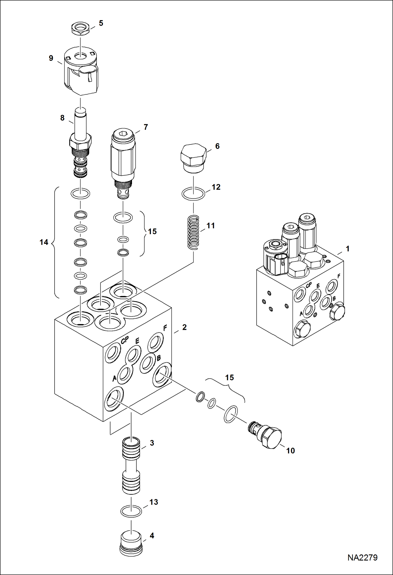 Схема запчастей Bobcat E25 - SECONDARY AUXILARY VALVE ACCESSORIES & OPTIONS