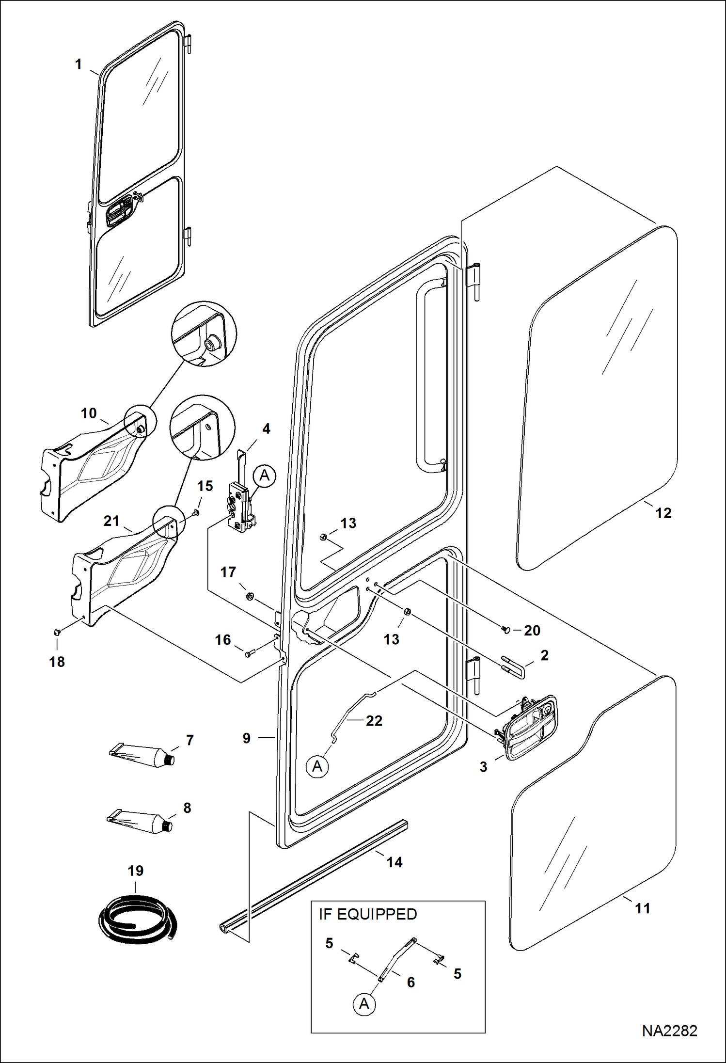 Схема запчастей Bobcat E32 - OPERATOR CAB (Door) MAIN FRAME