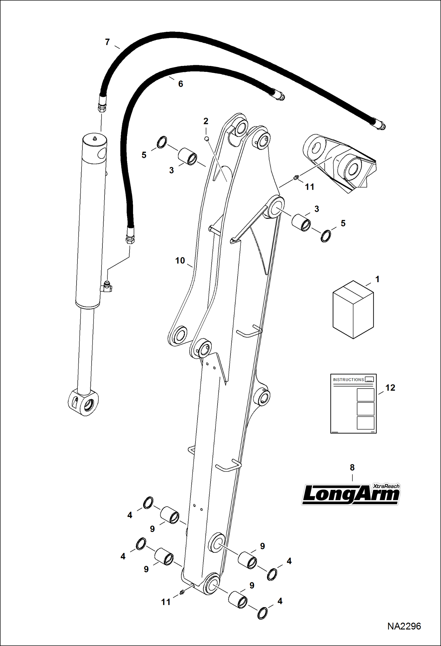 Схема запчастей Bobcat E32 - ARM KIT (Long) ACCESSORIES & OPTIONS