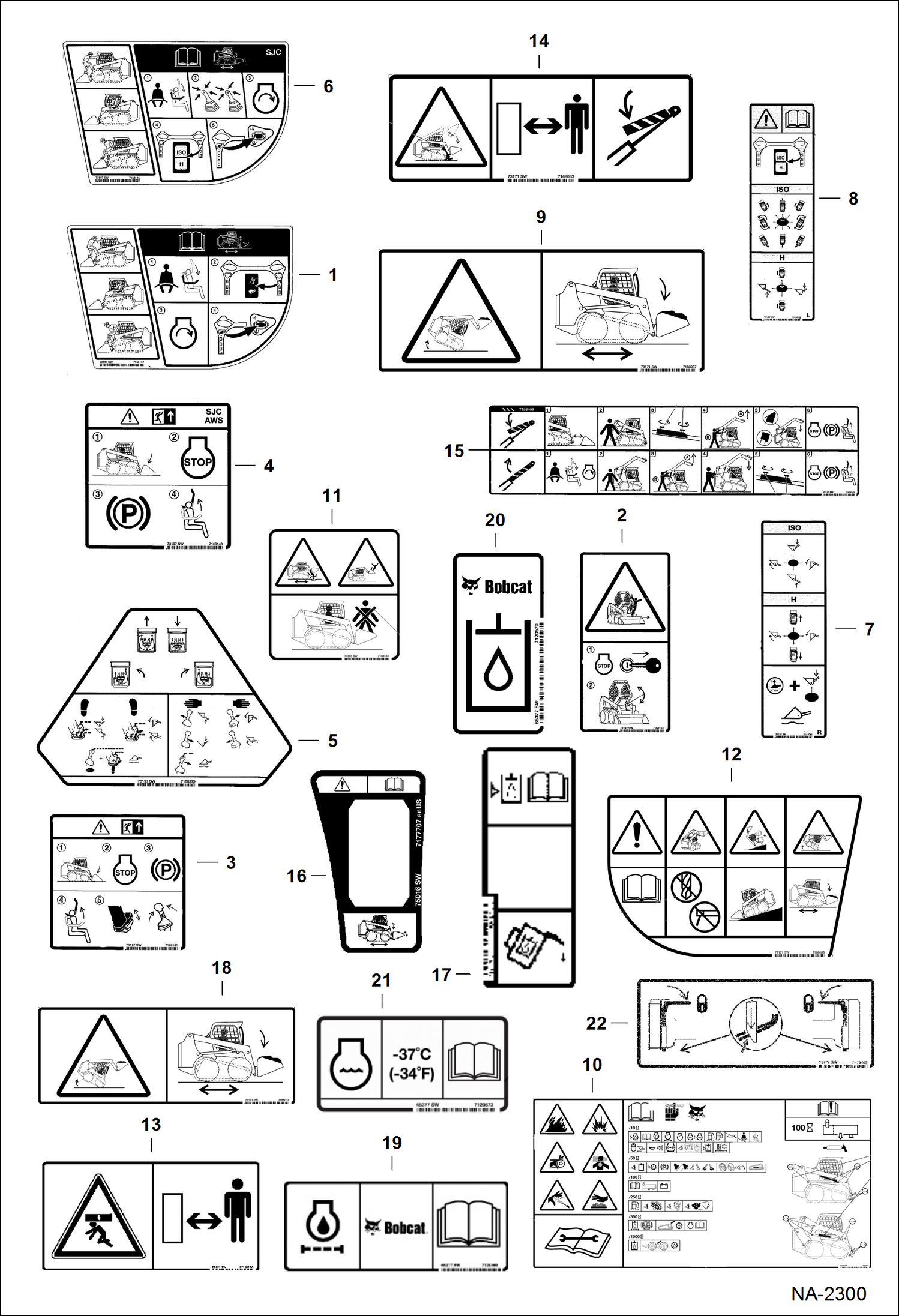 Схема запчастей Bobcat A-Series - DECALS (ASIA) ACCESSORIES & OPTIONS