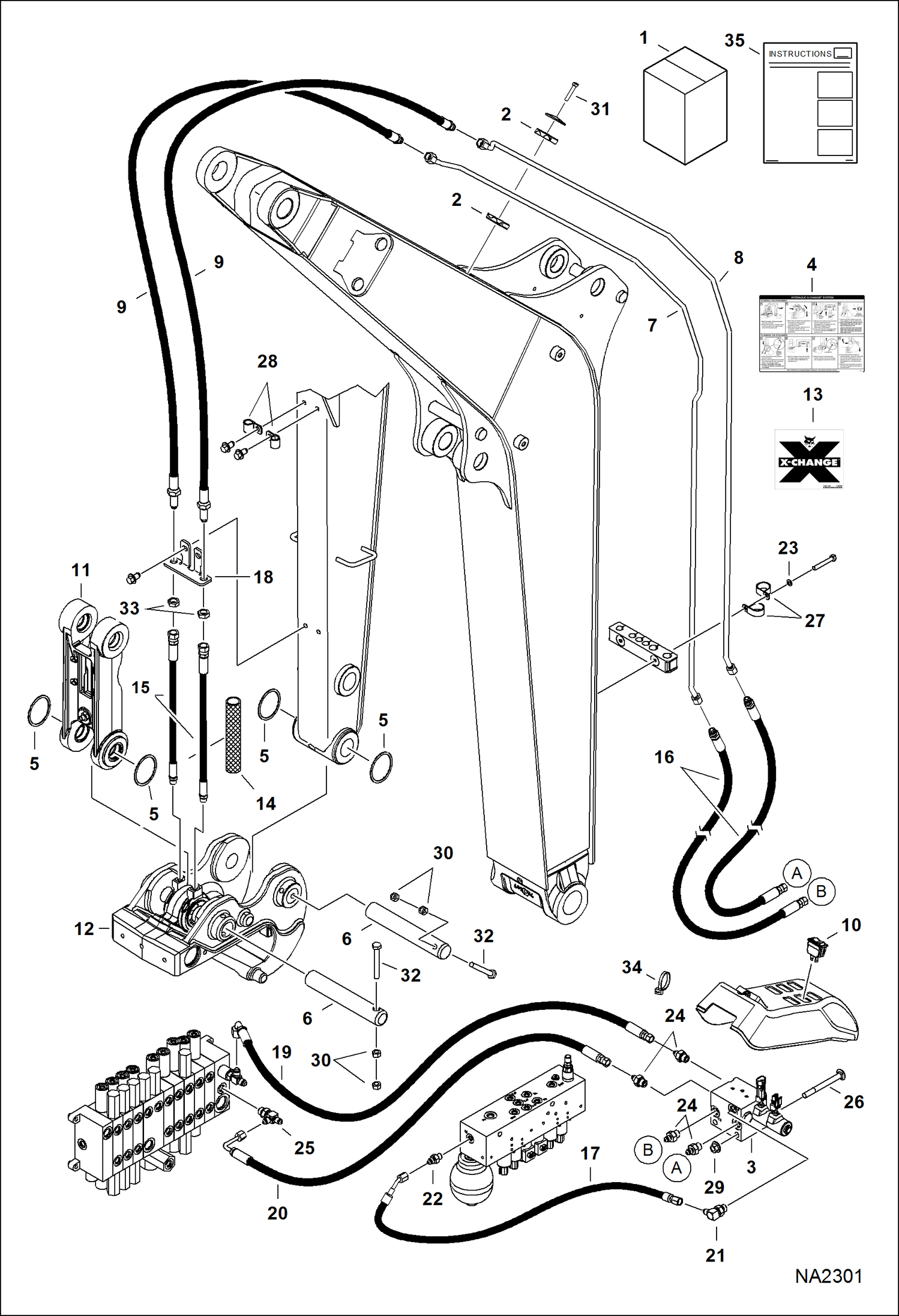 Схема запчастей Bobcat E32 - X-CHANGE (Hydraulic) (Kit) ACCESSORIES & OPTIONS