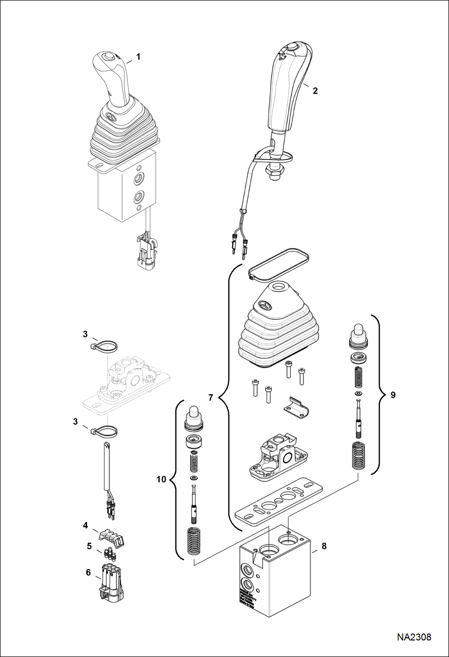 Схема запчастей Bobcat E26 - BLADE JOYSTICK HYDRAULIC SYSTEM